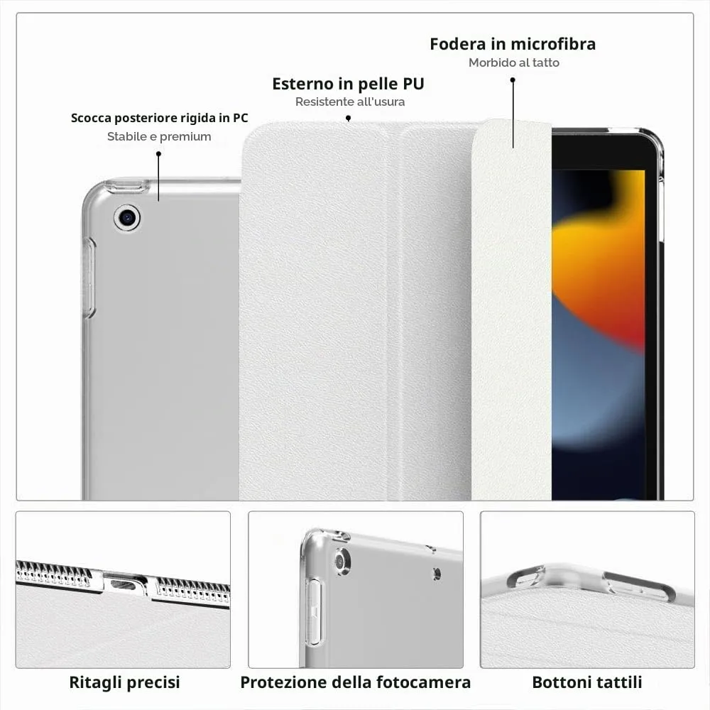 MoKo Cover for iPad 9th/8th/7th Gen 10.2" (2019/2020/2021), Bianco - immagine 4