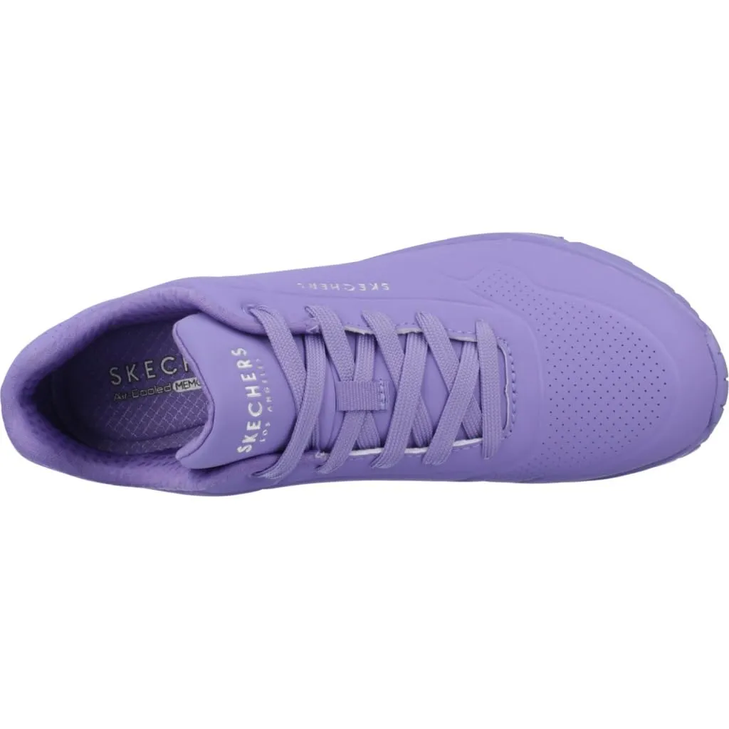 Skechers Uno Stand On Air Scarpe da Ginnastica Donna, Lila Durabuck Mesh, 42 EU - immagine 7