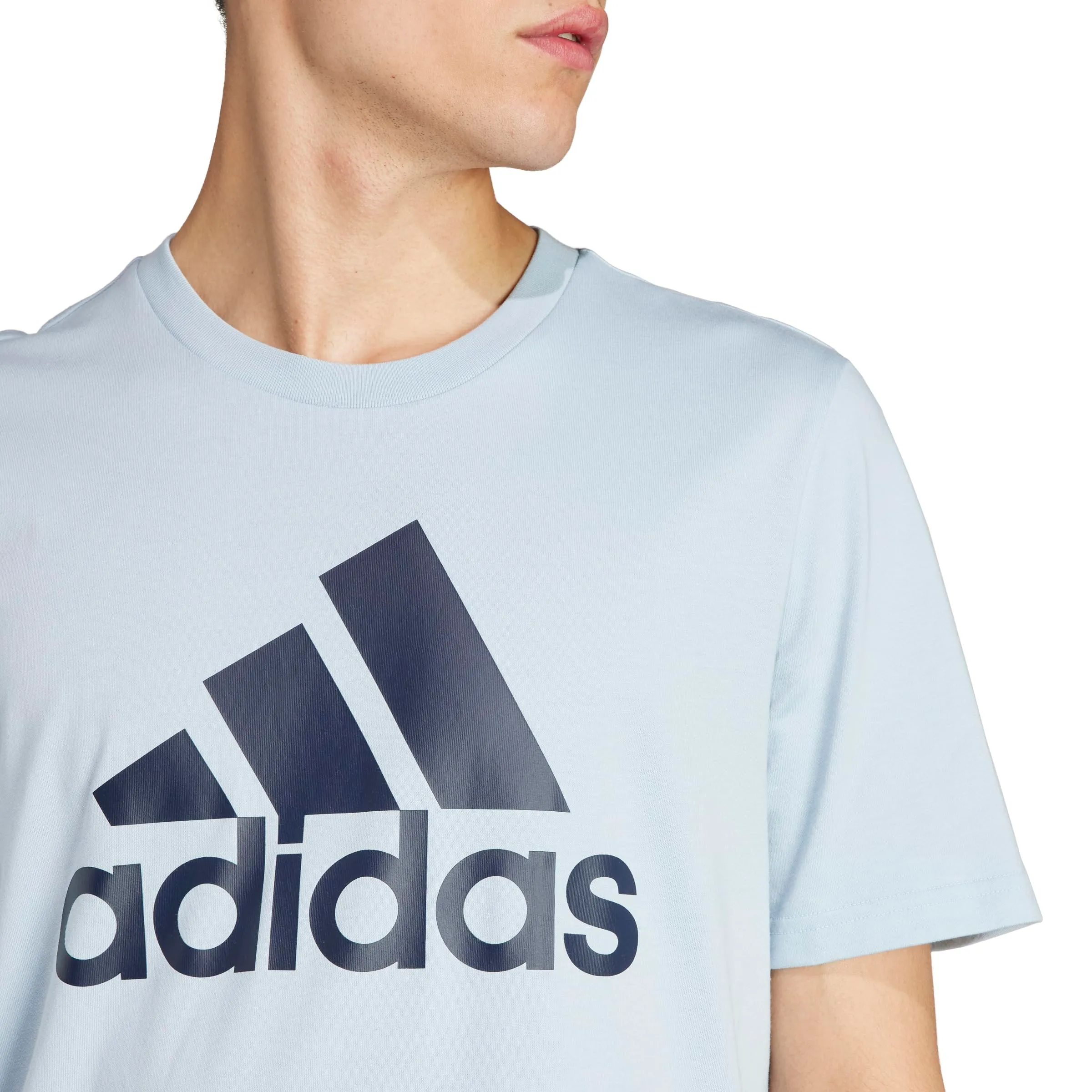 adidas Men's Essentials Single Jersey Big Logo T-Shirt, Wonder Blue, XX-Large Tall + 3" - immagine 7
