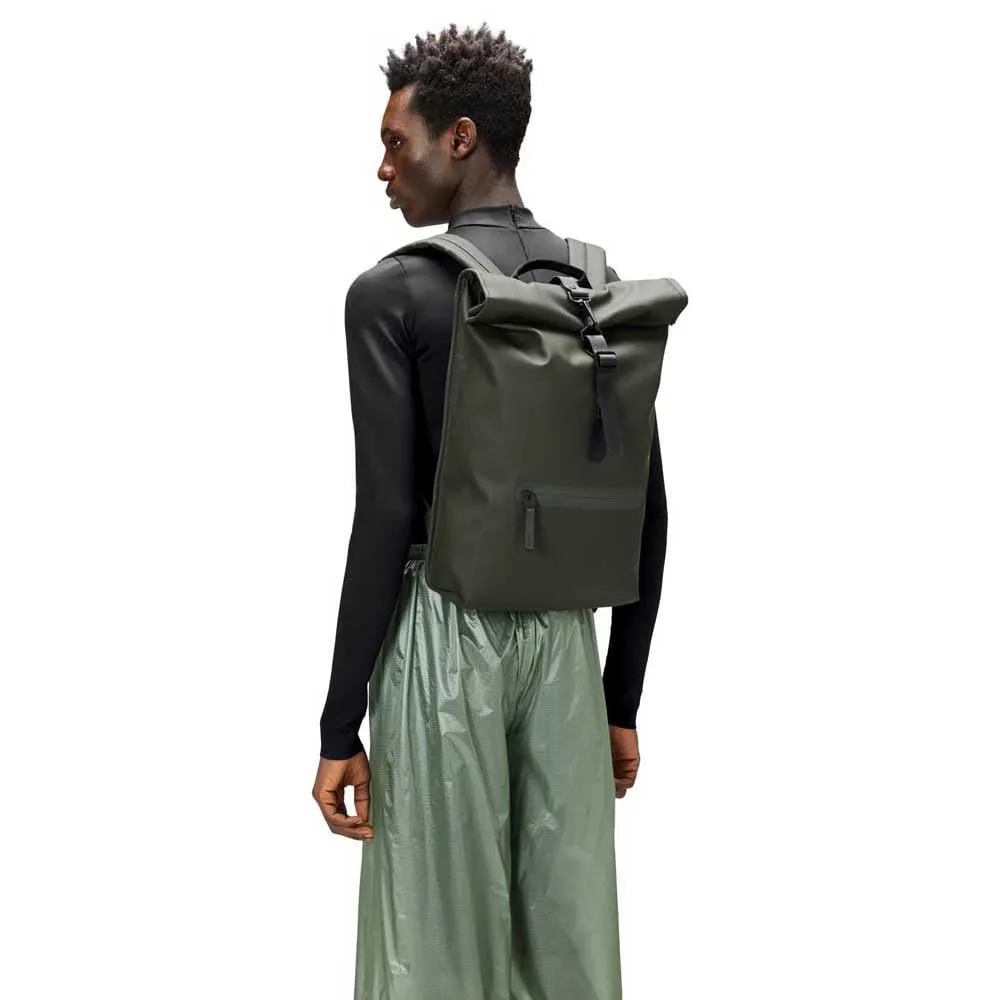 RAINS Rolltop Rucksack 03 Verde - immagine 4