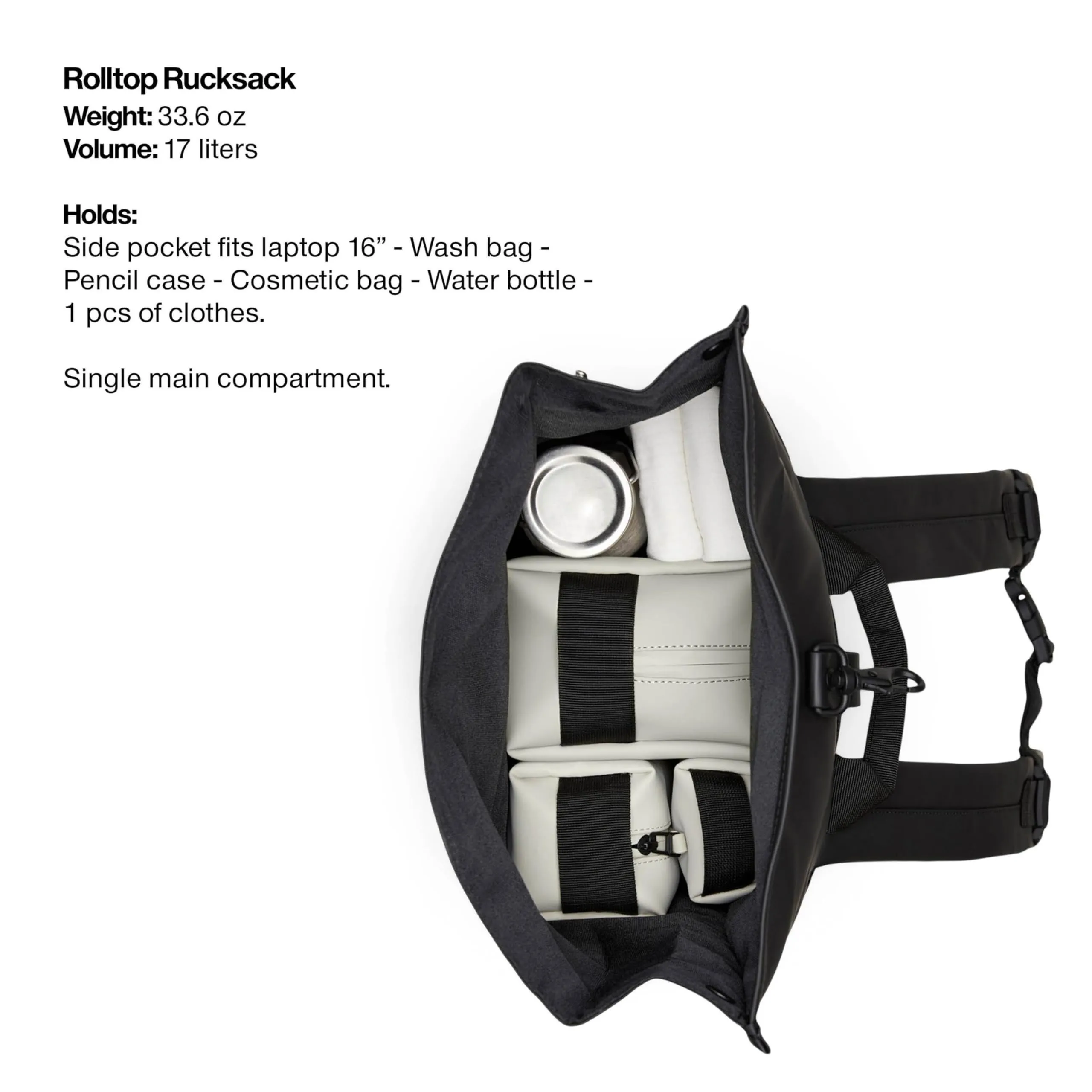 RAINS Rolltop Rucksack 03 Verde - immagine 5
