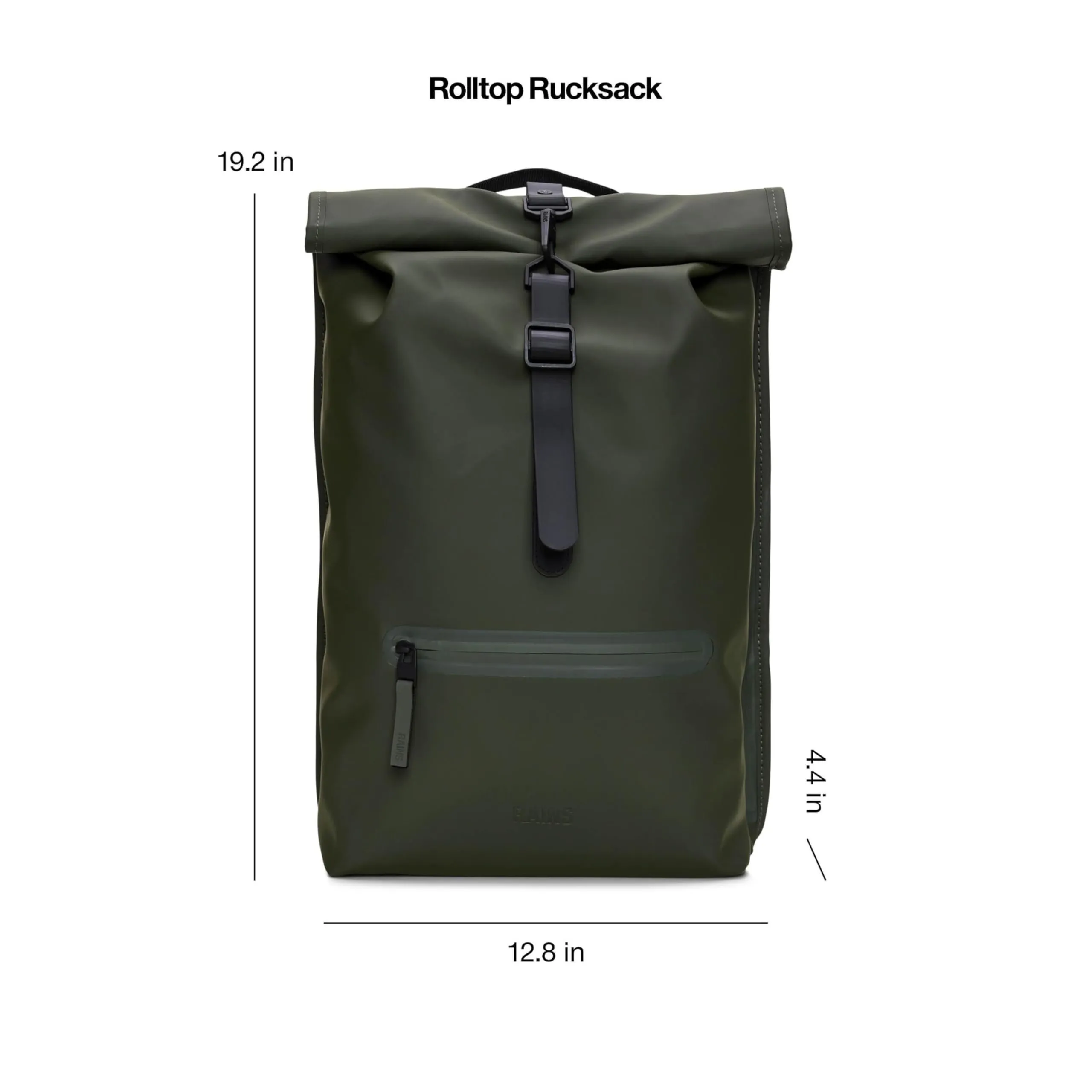 RAINS Rolltop Rucksack 03 Verde - immagine 7