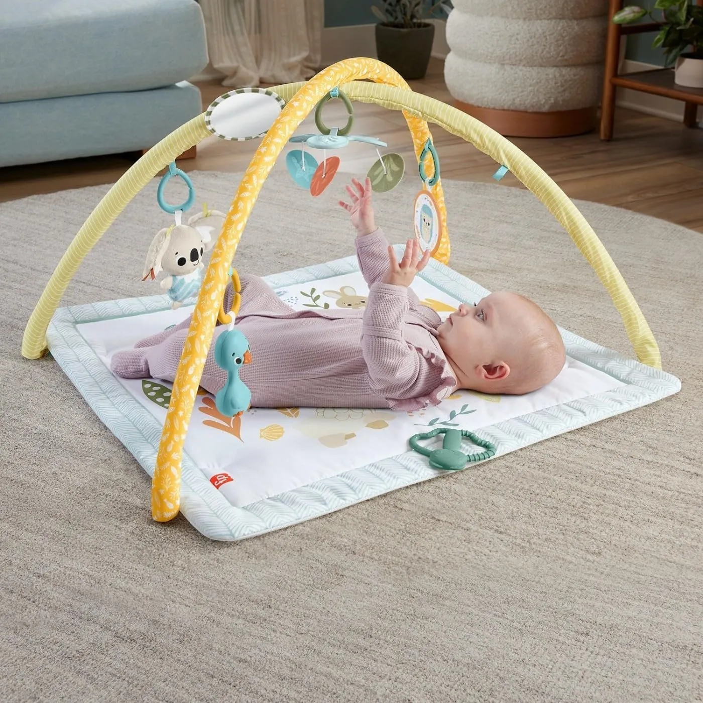 Fisher-Price Palestrina Multisensoriale per Neonati con Arco e 6 Giochi, HRB15 - immagine 2