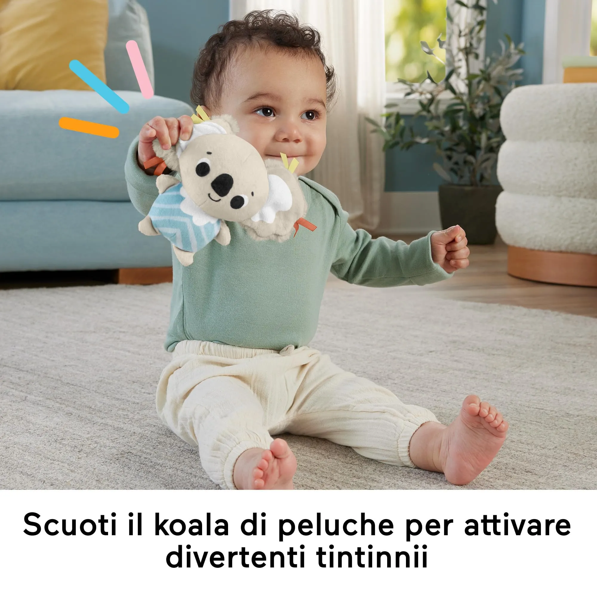 Fisher-Price Palestrina Multisensoriale per Neonati con Arco e 6 Giochi, HRB15 - immagine 5
