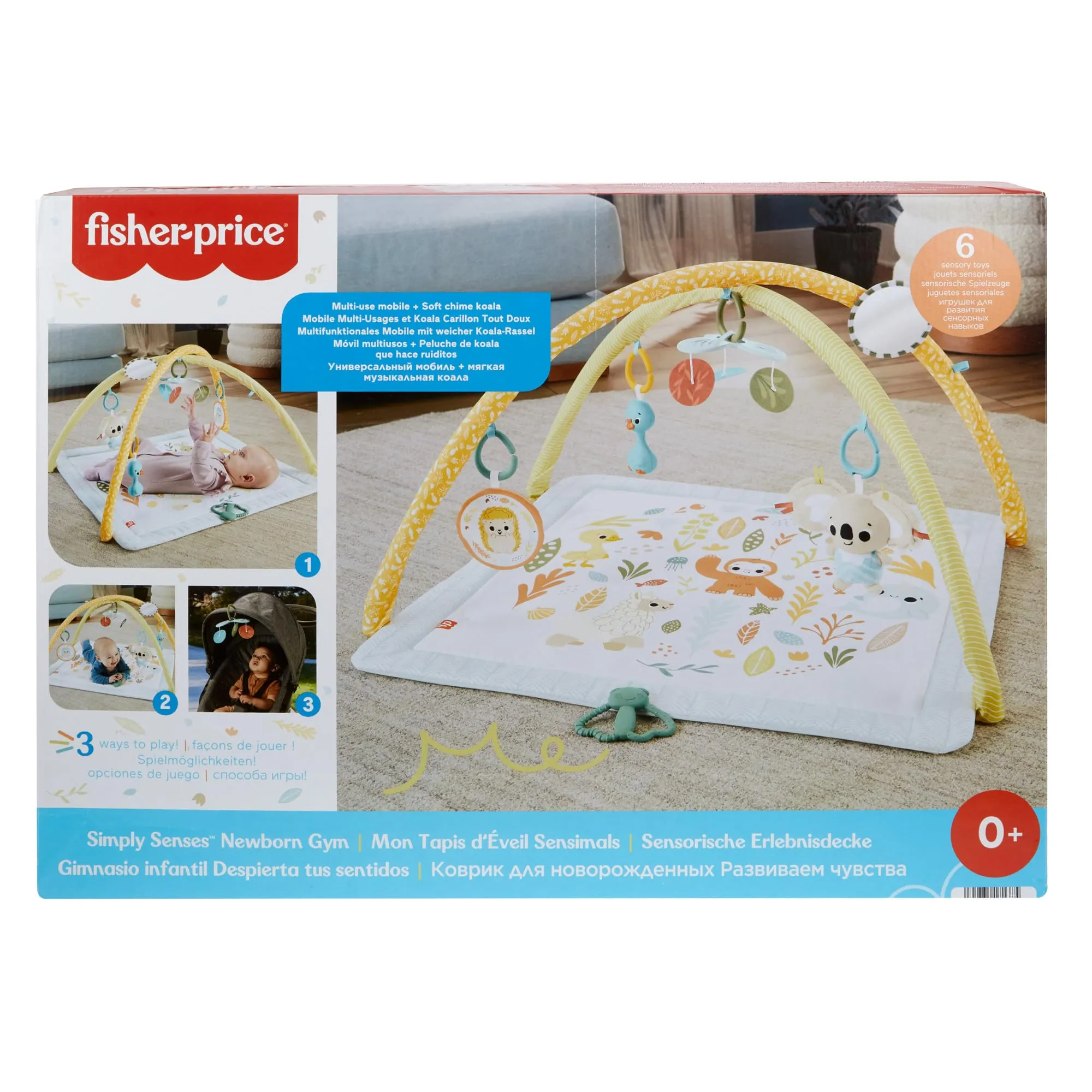 Fisher-Price Palestrina Multisensoriale per Neonati con Arco e 6 Giochi, HRB15 - immagine 7