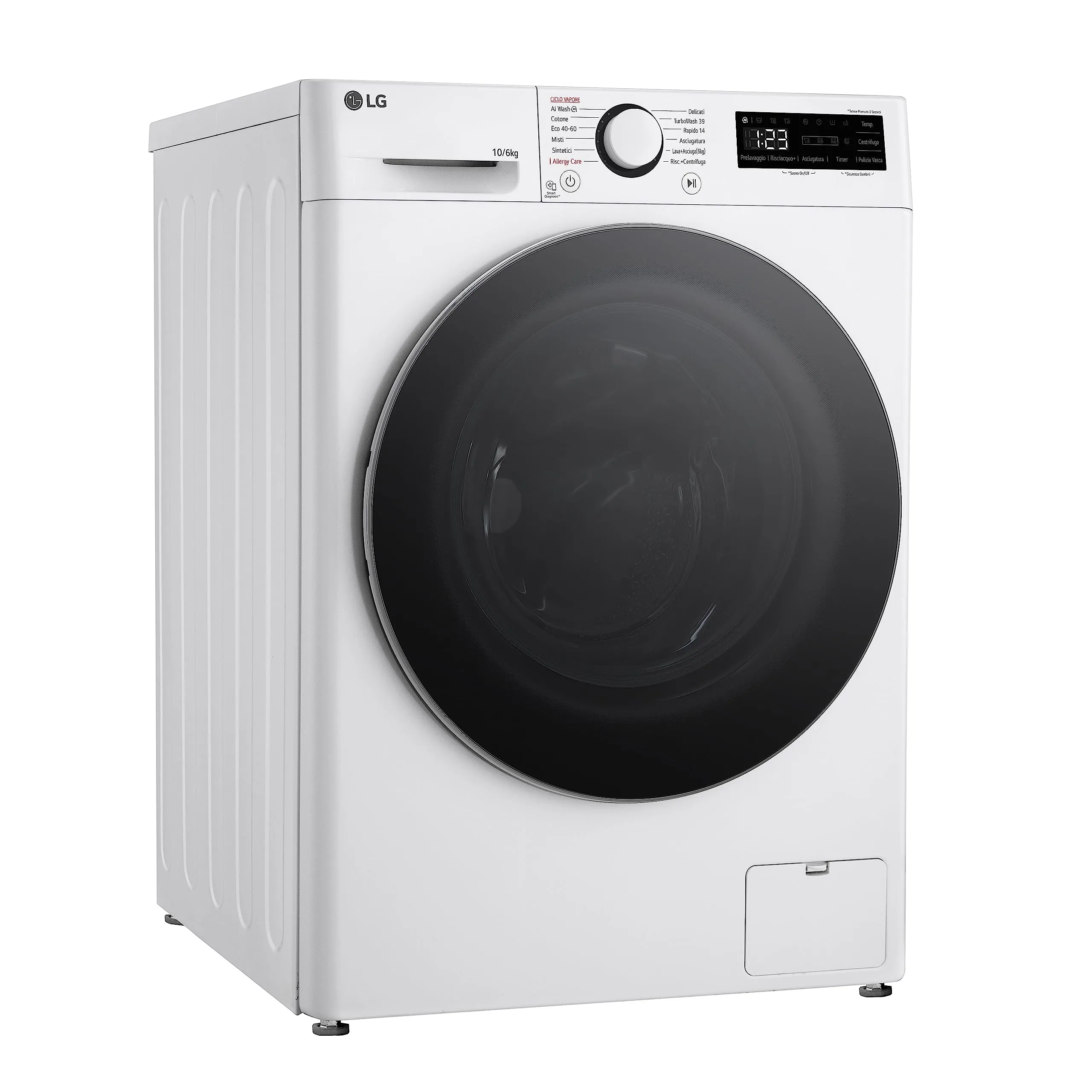 LG AI DD D4R5010TSWS Lavasciuga 10/6kg Serie R5, 1400 giri, TurboWash360, Steam, Eco Hybrid, Allergy Care, Inverter Direct Drive, Bianca - immagine 11
