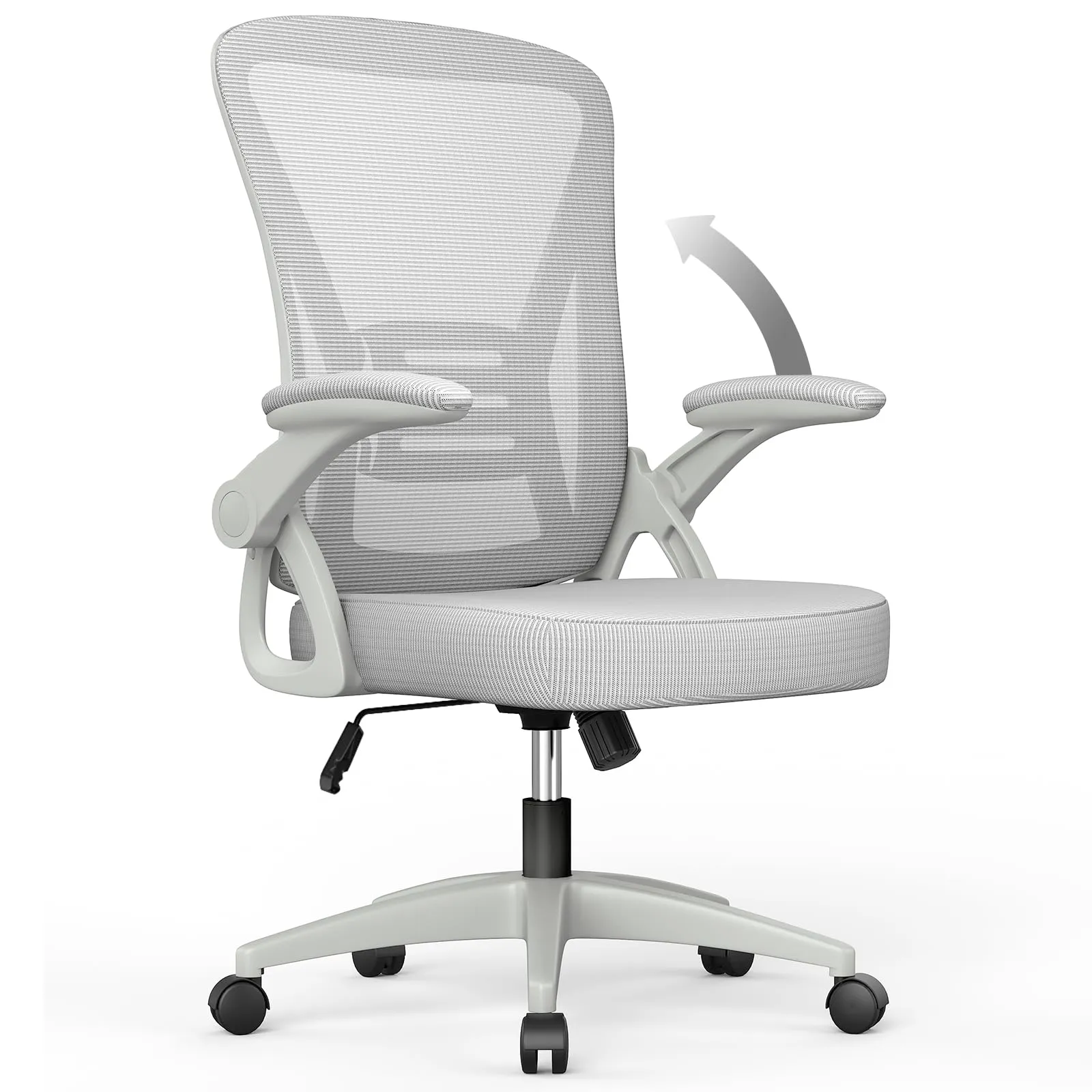Rattantree Sedia da Ufficio Ergonomica con Supporto Lombare e Braccioli Regolabili, Grigio - immagine 1