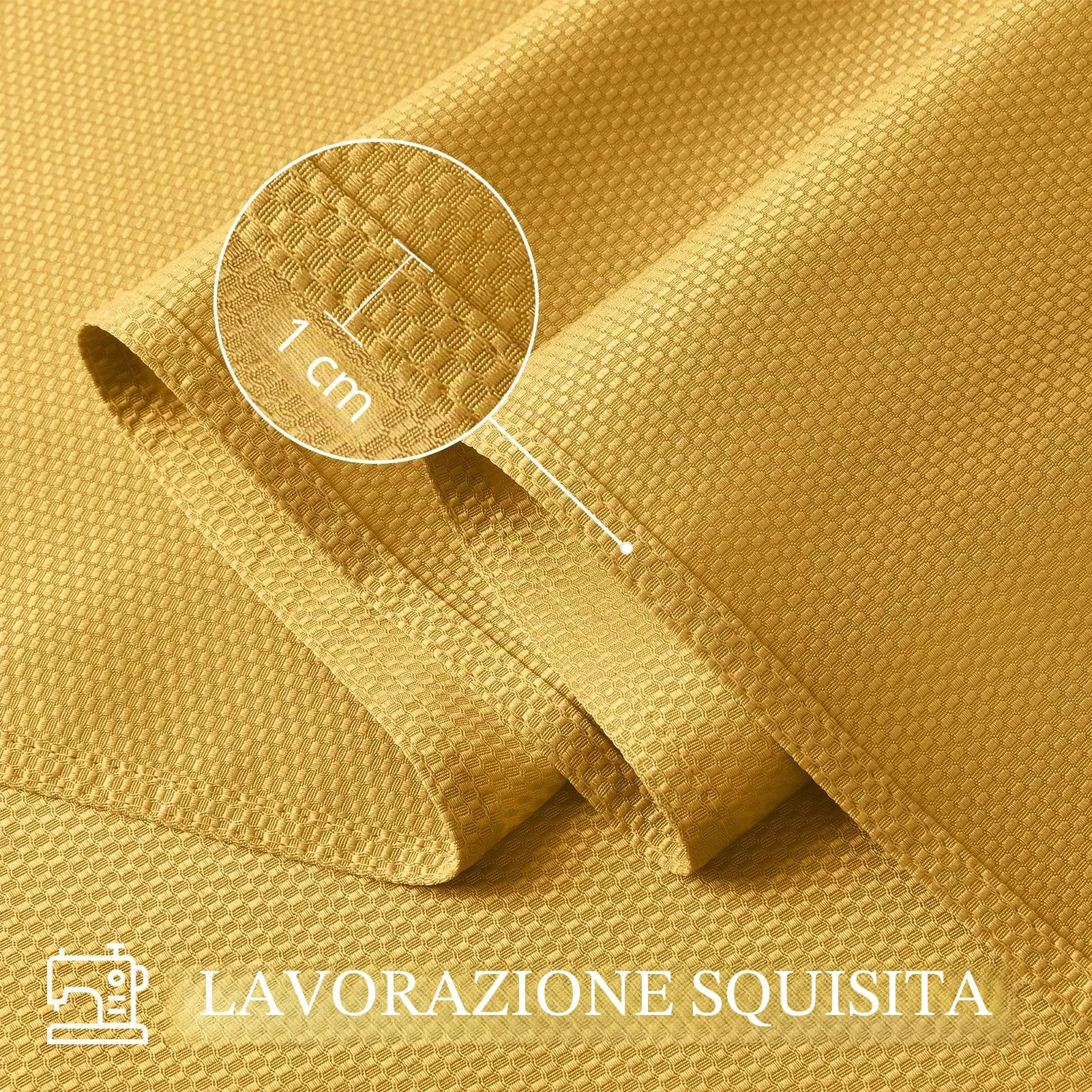Softalker Tovaglia Natalizia in Tessuto Jacquard, 152 x 305 cm, Oro - immagine 4