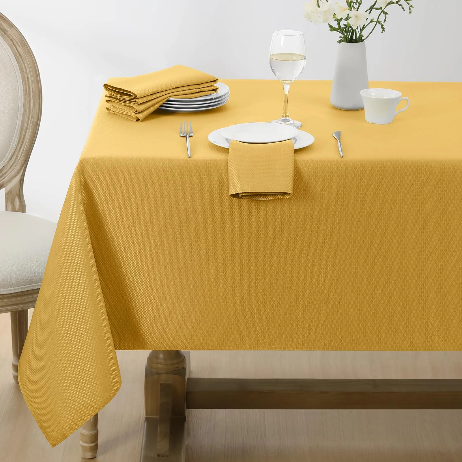 Softalker Tovaglia Natalizia in Tessuto Jacquard, 152 x 305 cm, Oro - immagine 6