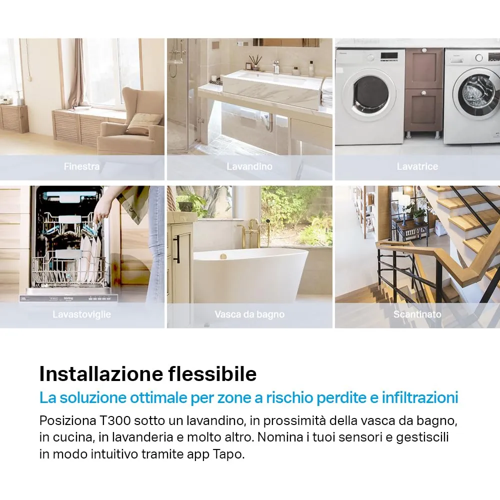 Tapo T300 Sensore Perdite d'Acqua Smart IP67 Allarme 90dB Hub Richiesto - immagine 7