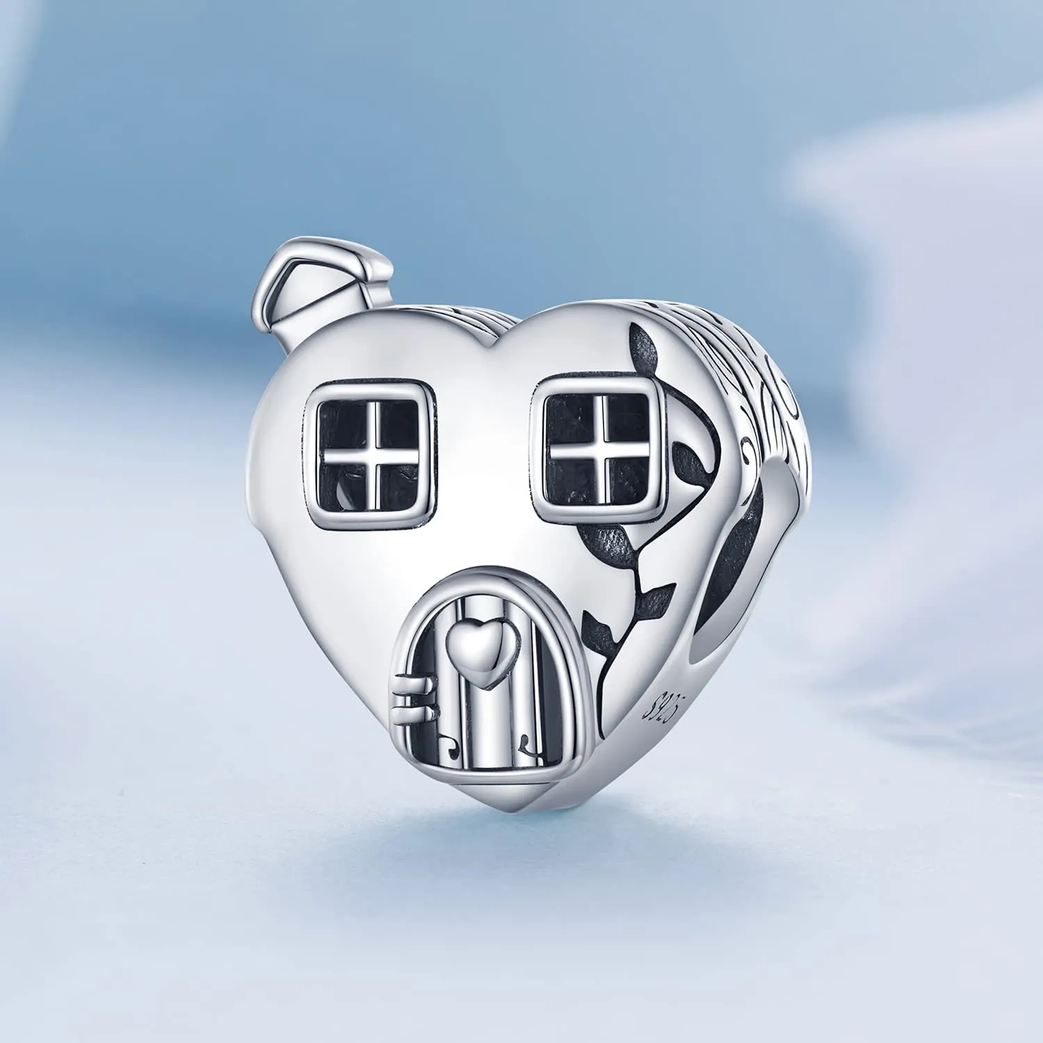 NINGAN 925 Argento Sterling Case d'amore Ciondolo per Bracciale e Collana - immagine 2