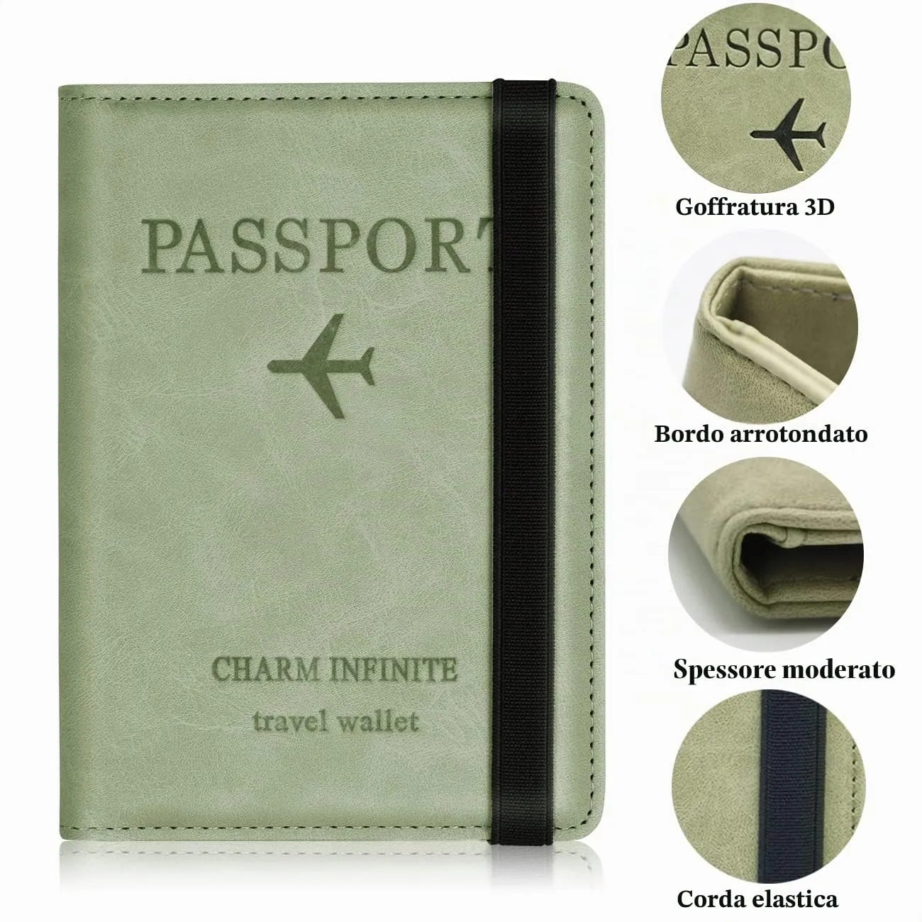 Toctax Custodia per Passaporto con Blocco RFID, Verde - immagine 4