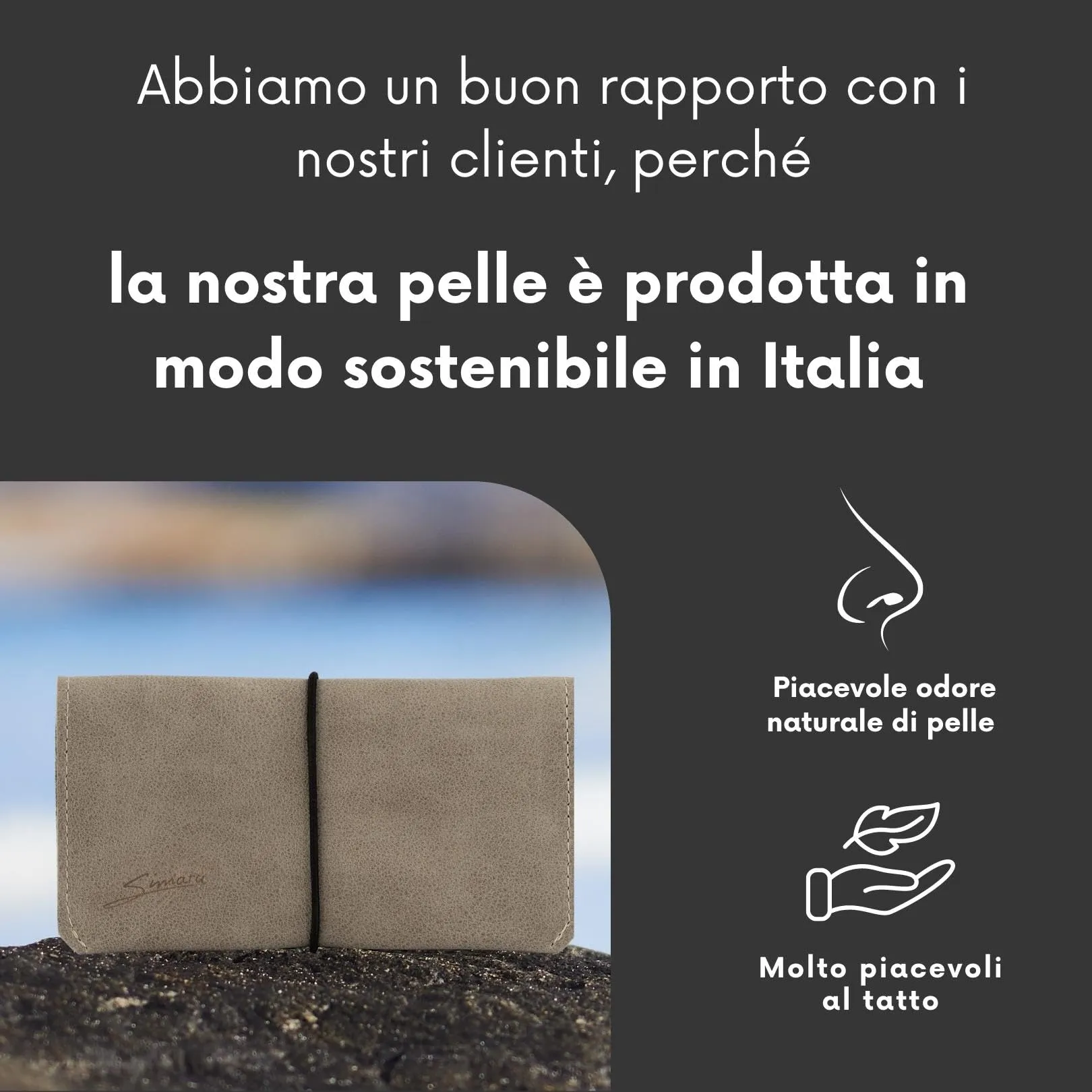Simaru Astuccio Porta Tabacco in Vera Pelle con Scomparti per Cartine, Filtri e Accendino - Grigio Chiaro - immagine 5