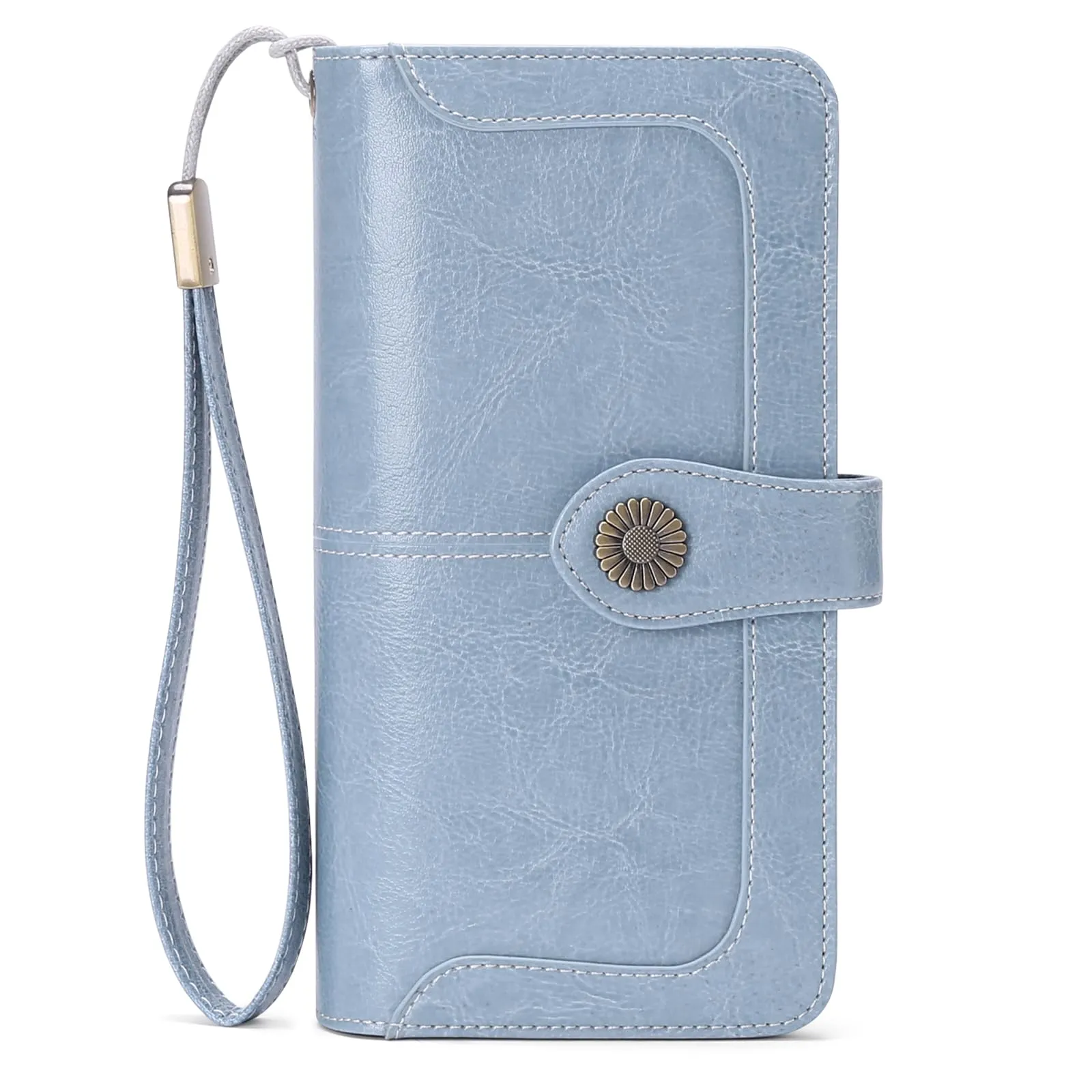SENDEFN Portafoglio Donna in Pelle con Blocco RFID, Portamonete con Cerniera e 24 Slot per Carte - immagine 2