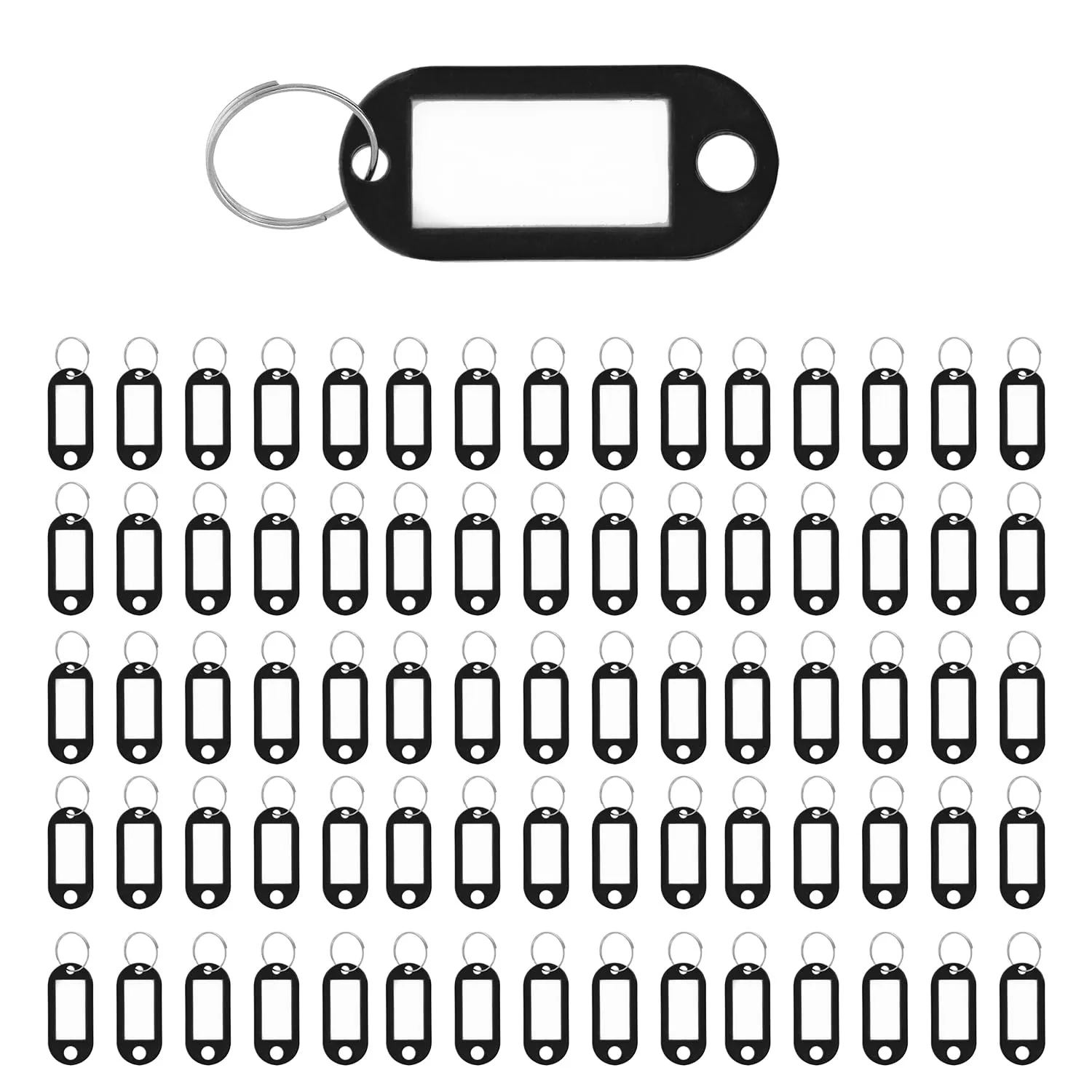 Westcott Portachiavi con etichette intercambiabili, 100 pezzi, Nero, E-10650 00 - immagine 1