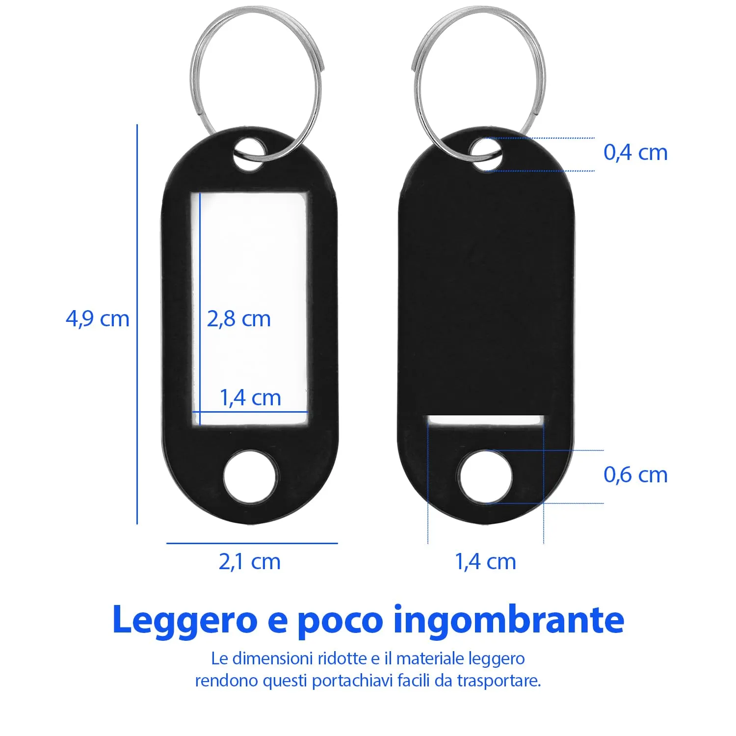Westcott Portachiavi con etichette intercambiabili, 100 pezzi, Nero, E-10650 00 - immagine 3