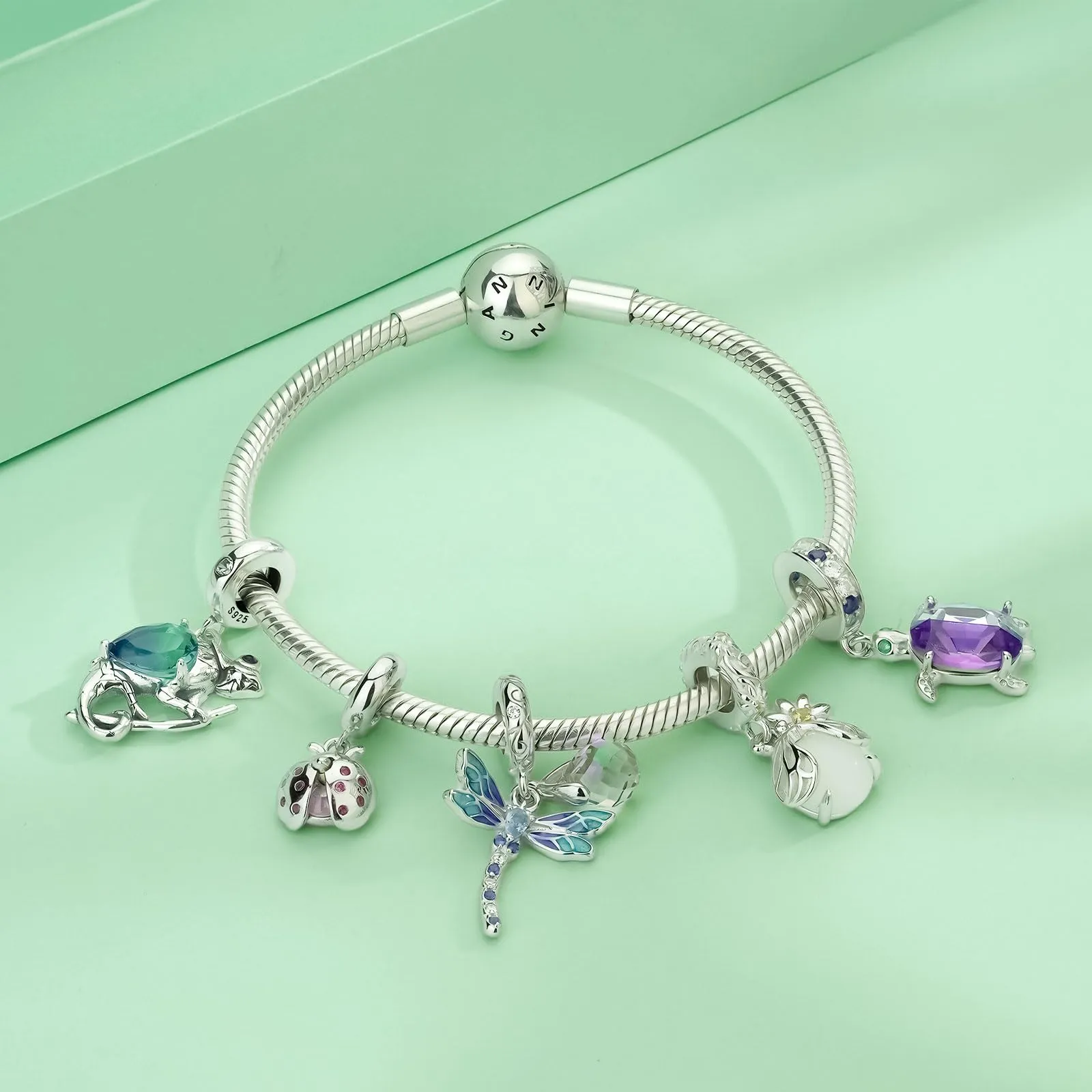 NINGAN Ciondolo Tartaruga in Argento 925 e Zirconia - immagine 3