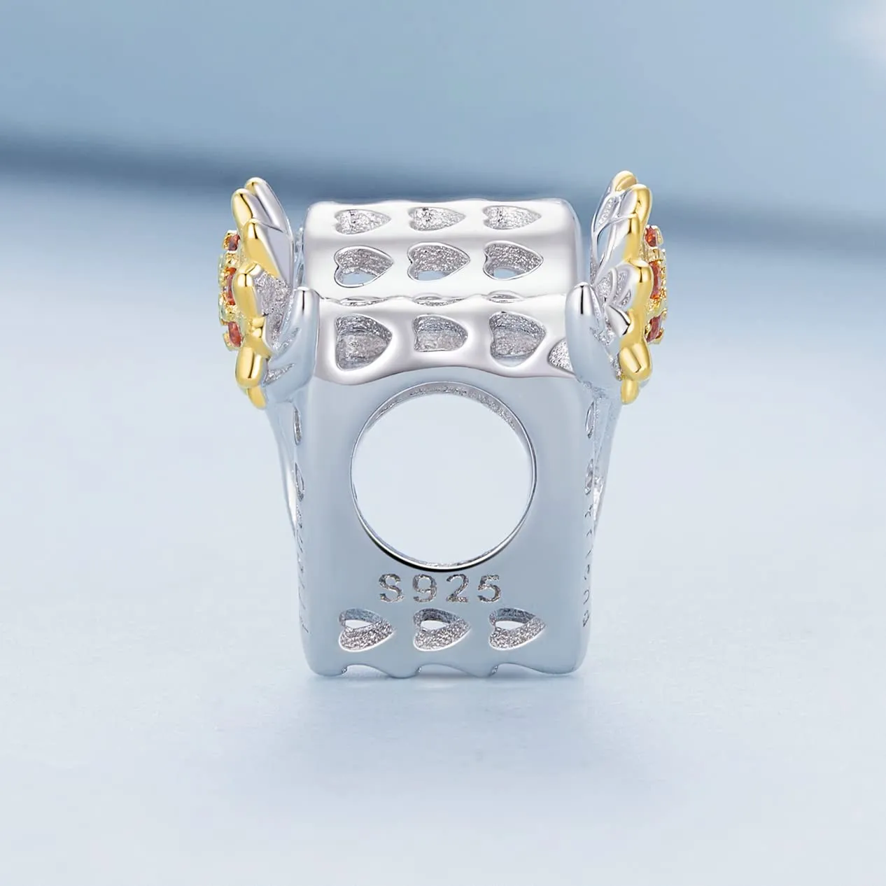 NINGAN Ciondolo Cuore Girasole in Argento Sterling 925 - immagine 3