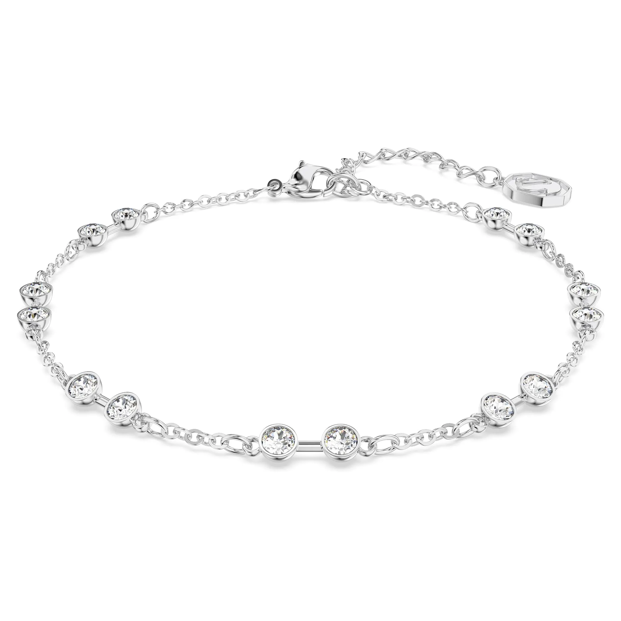 Swarovski Strand Remix Collection Bracciale Taglio Round Bianco Placcato Rodio - immagine 1