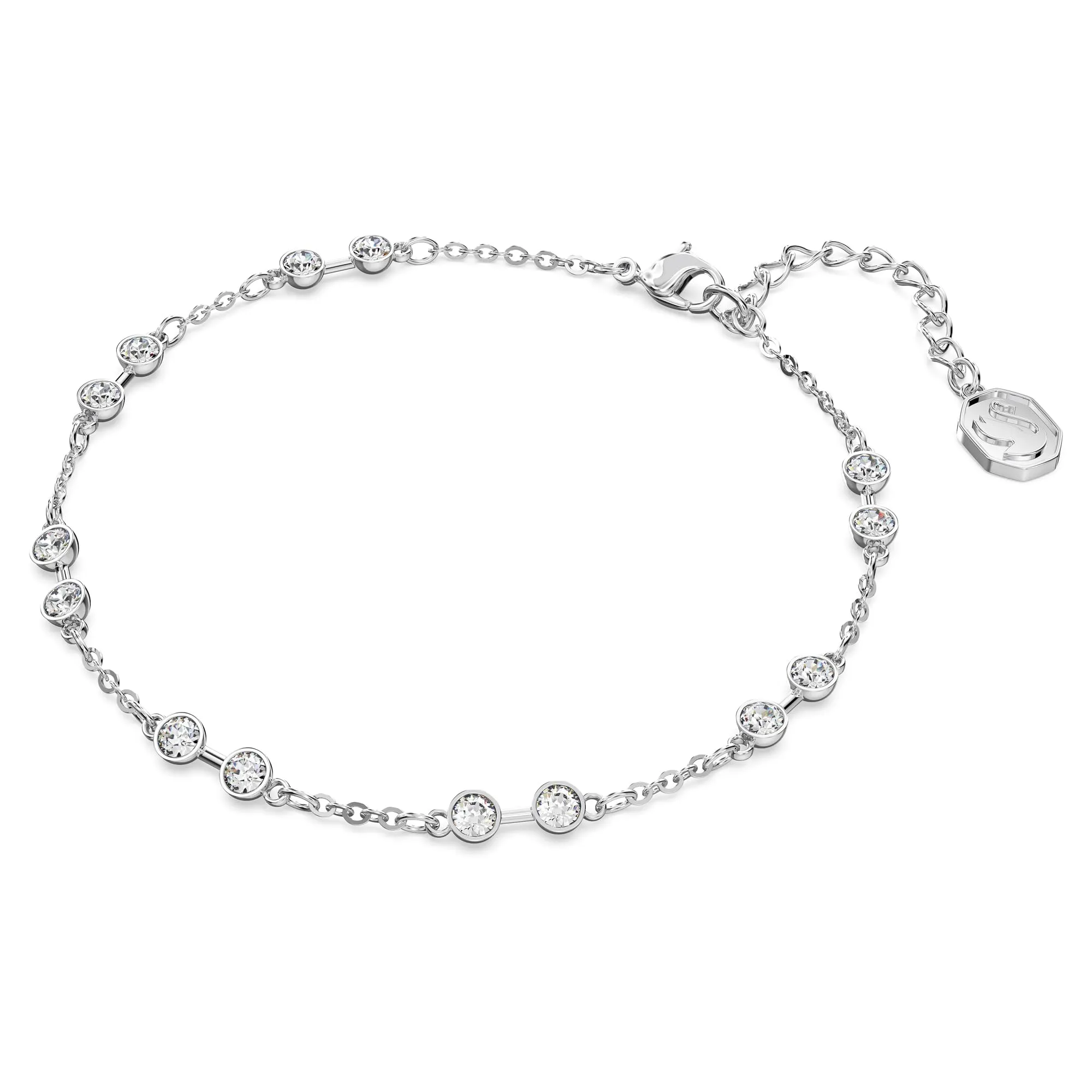 Swarovski Strand Remix Collection Bracciale Taglio Round Bianco Placcato Rodio - immagine 2
