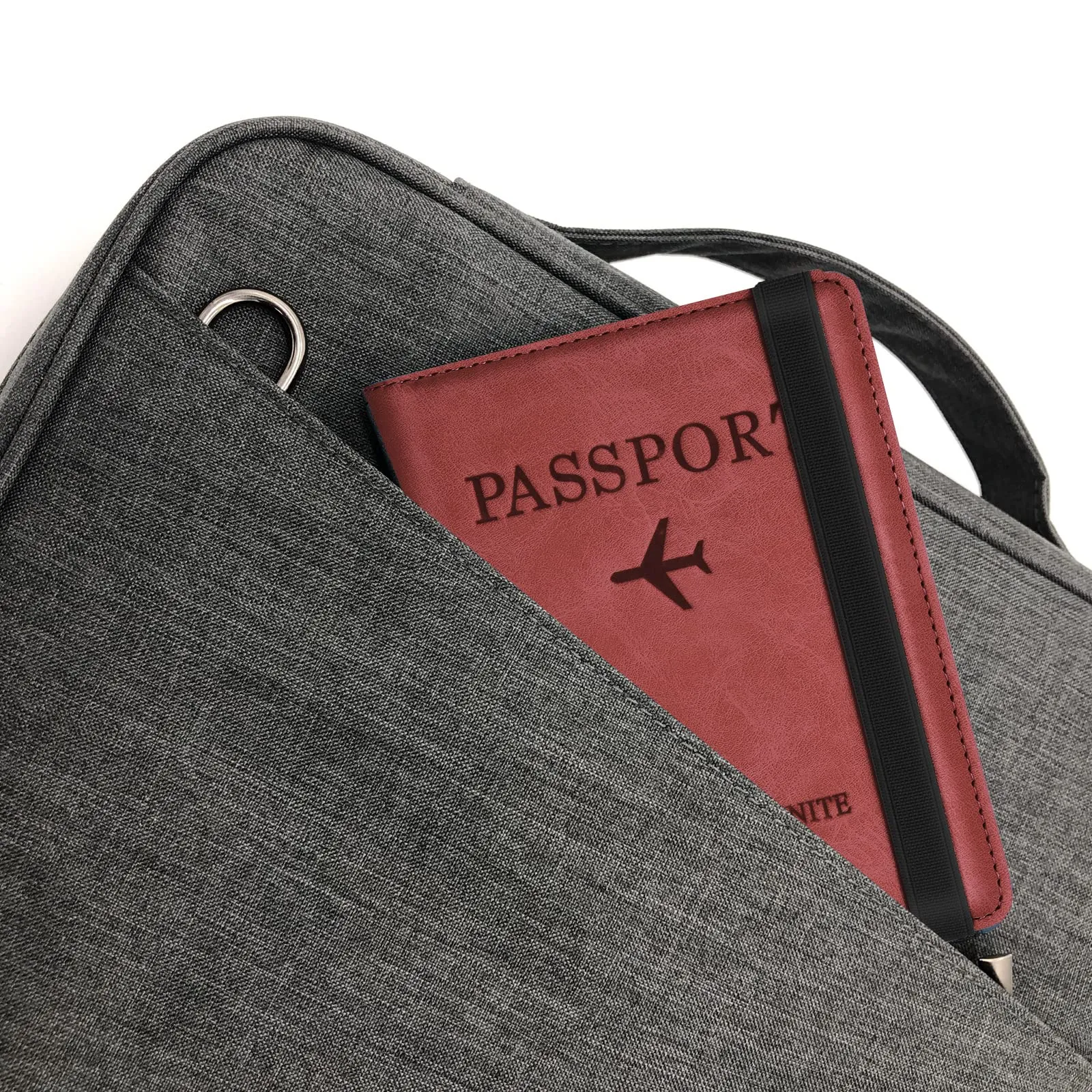 Toctax Custodia per Passaporto con Blocco RFID, 150mm x 110mm (Rosso) - immagine 7