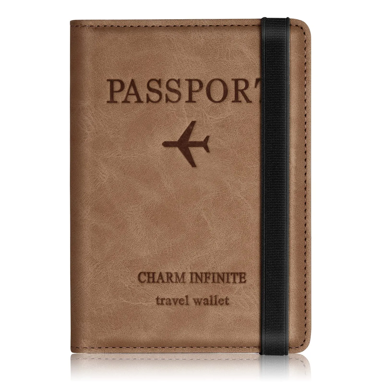 Toctax Custodia per Passaporto con Blocco RFID, Marrone - immagine 1