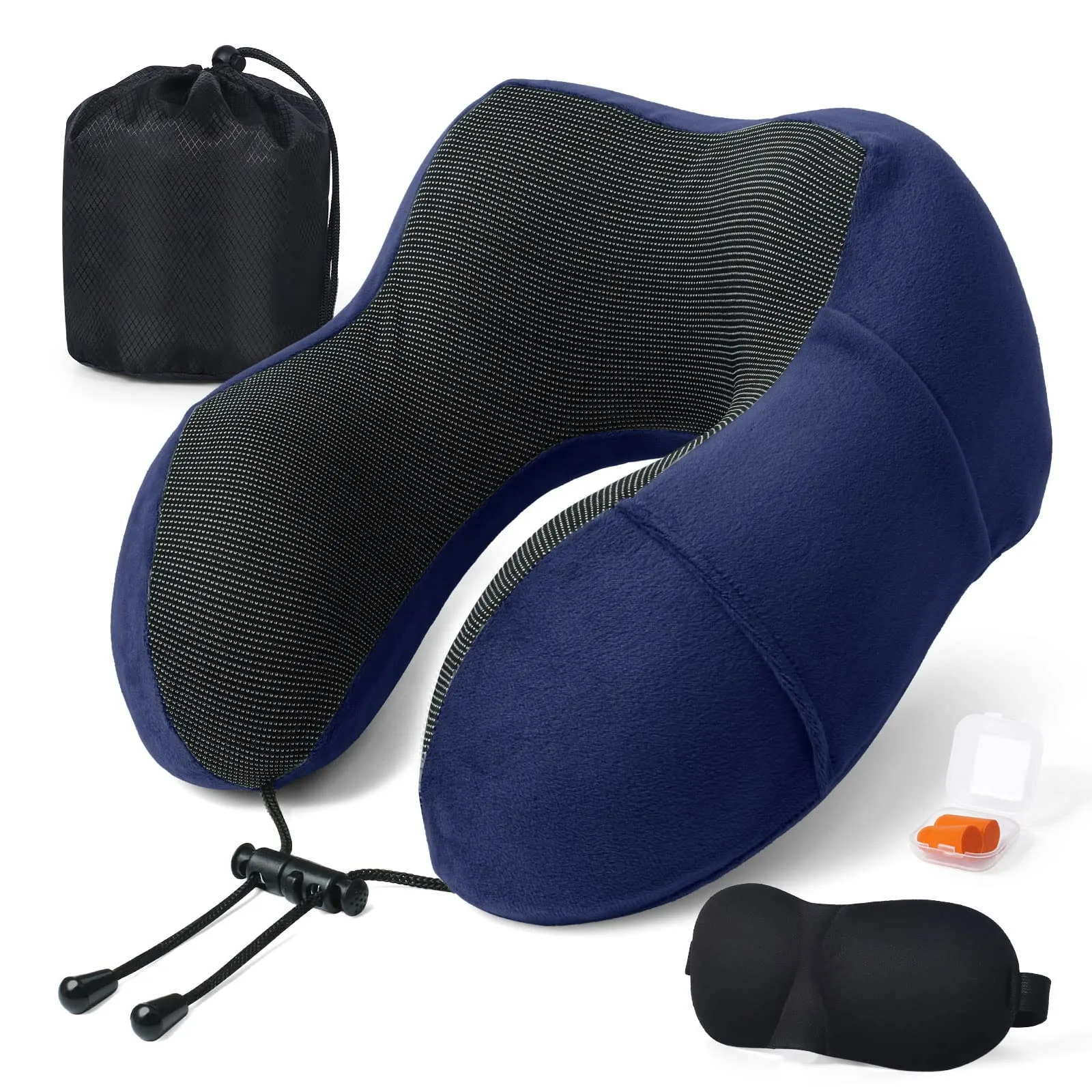 SOMLAW Cuscino da Viaggio in Memory Foam con Maschera per Dormire e Borsa per Trasporto - immagine 1
