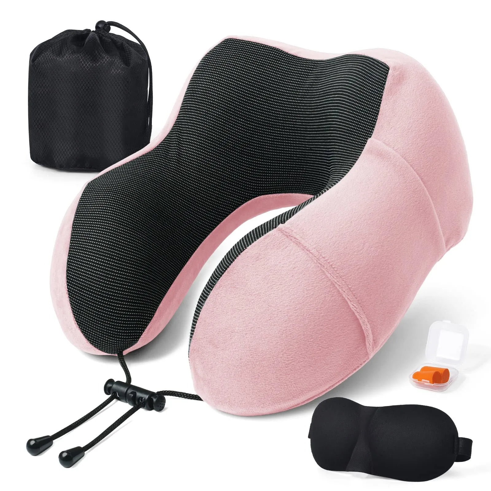 SOMLAW Cuscino da Viaggio in Memory Foam con Maschera per Dormire e Borsa per Trasporto - immagine 1