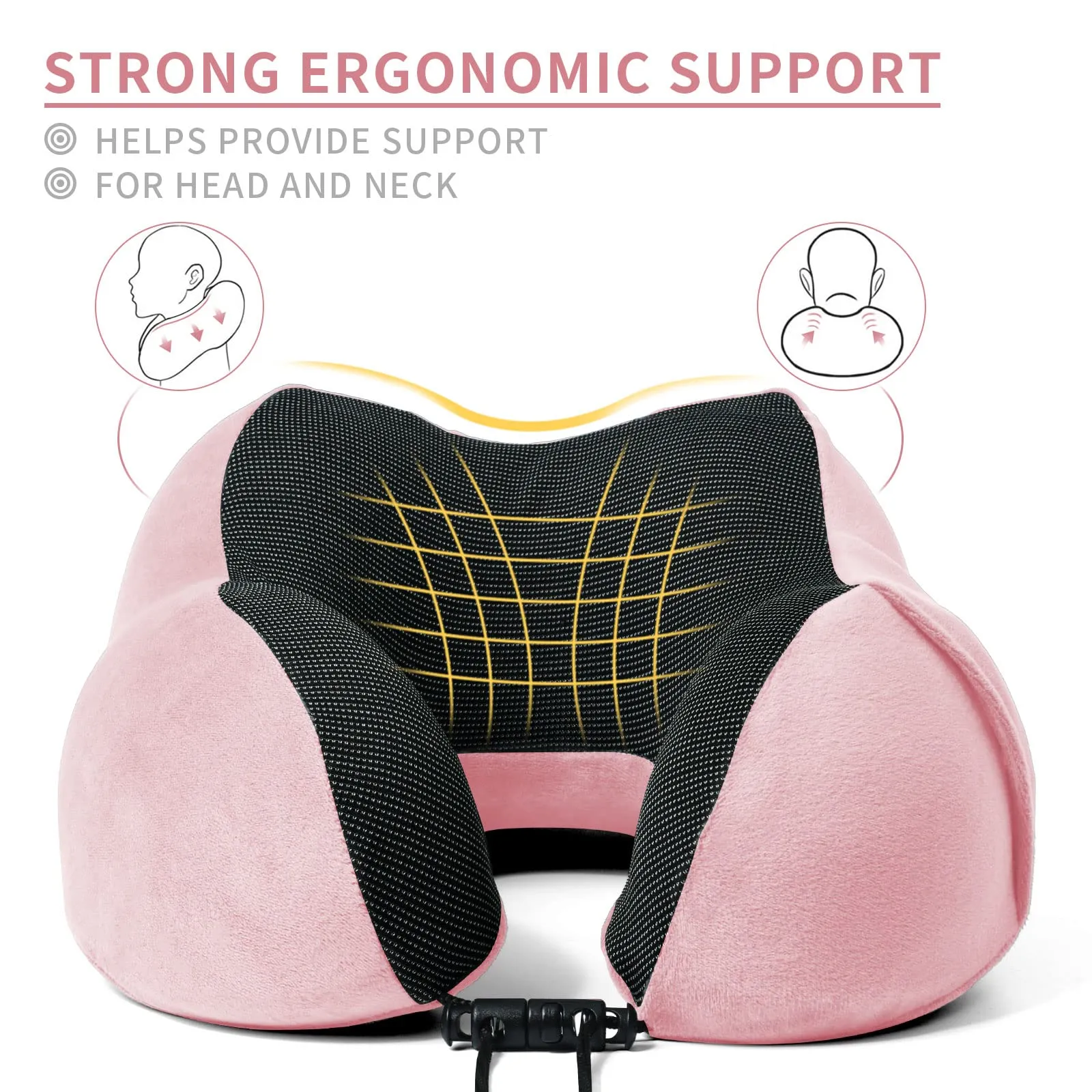 SOMLAW Cuscino da Viaggio in Memory Foam con Maschera per Dormire e Borsa per Trasporto - immagine 3