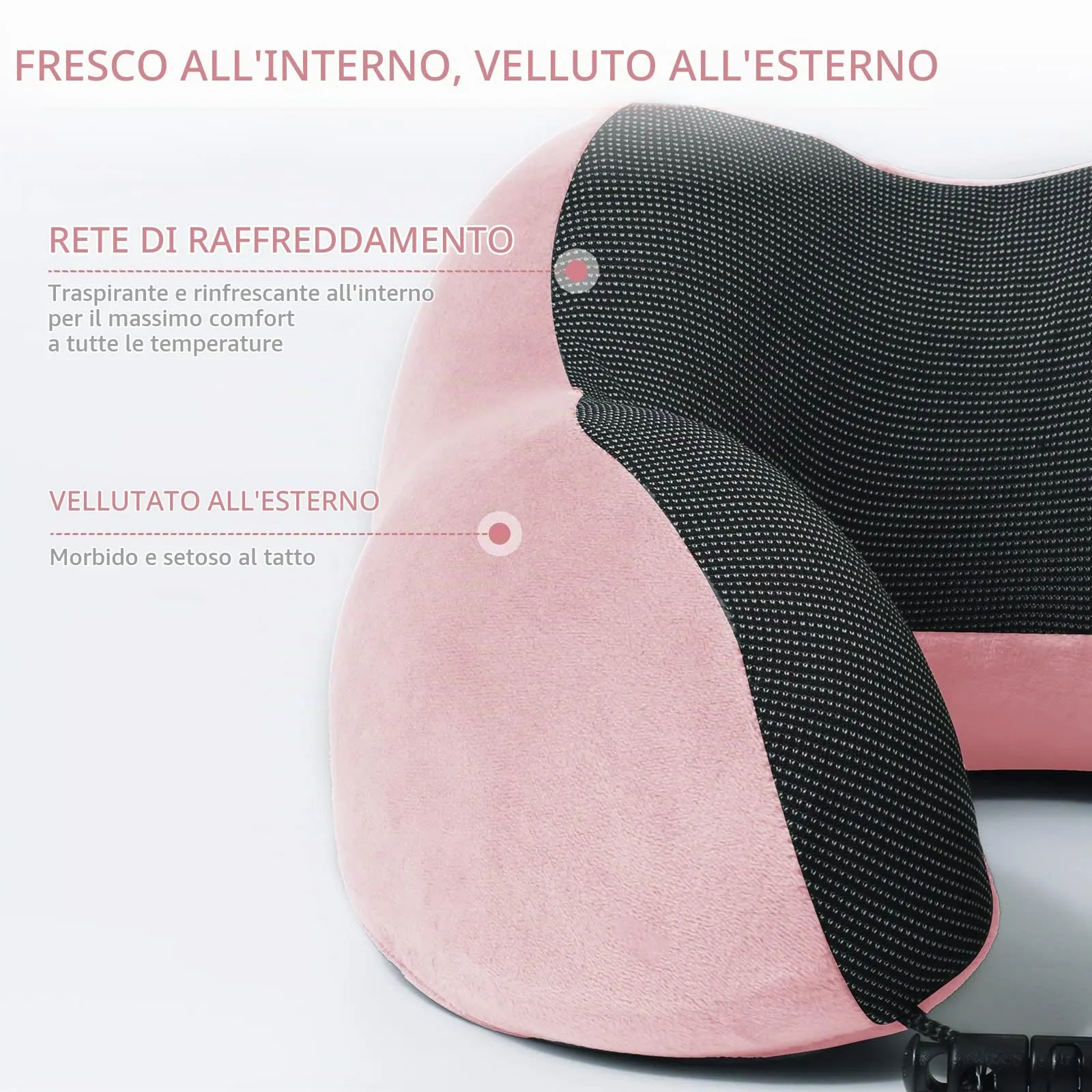SOMLAW Cuscino da Viaggio in Memory Foam con Maschera per Dormire e Borsa per Trasporto - immagine 7