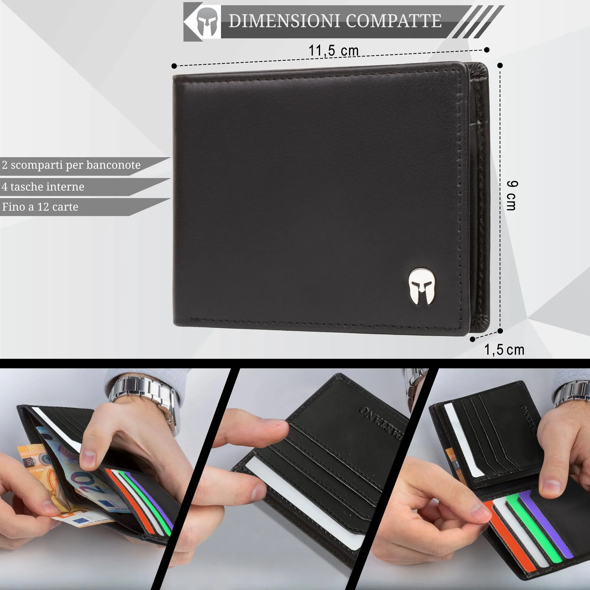 SPARTANO Zeus Portafoglio Uomo Slim con Protezione RFID - immagine 3