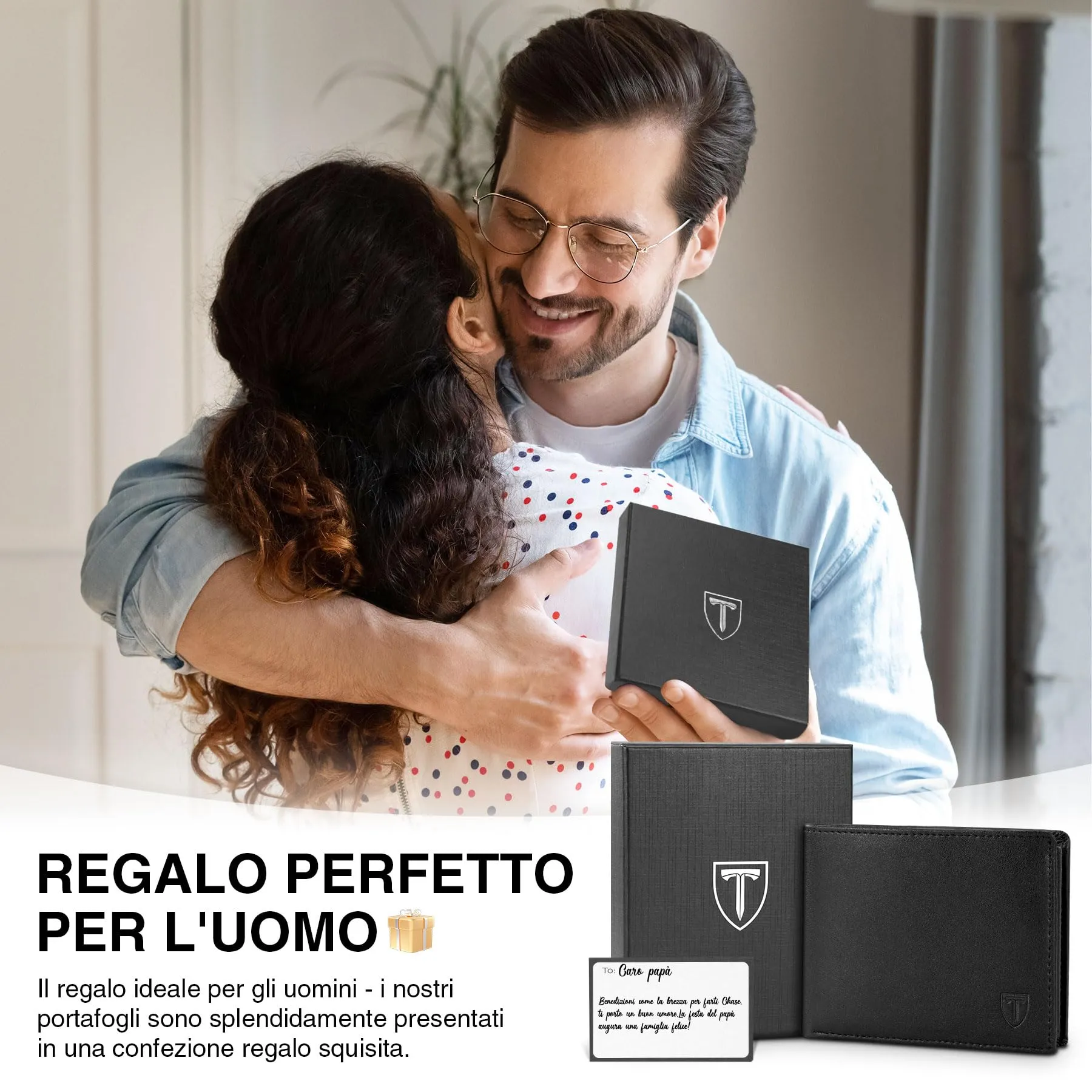 TEEHON Portafoglio Uomo Slim in Pelle in Microfibra RFID Blocking, 13 Porta Carte, ID Window, Scomparti per Banconote - Nero - immagine 6