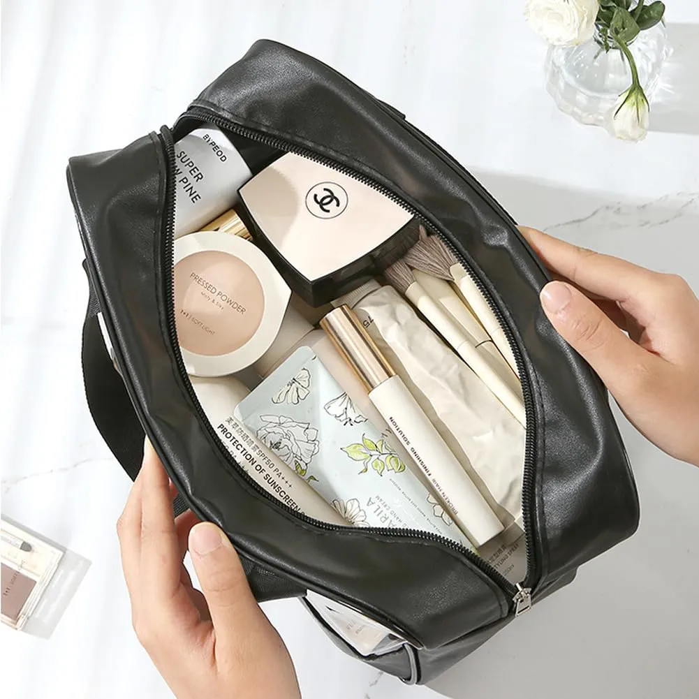 Aucuu Set di 3 Borse da Toilette Trasparenti in PVC Impermeabili per Cosmetici e Viaggio - immagine 8