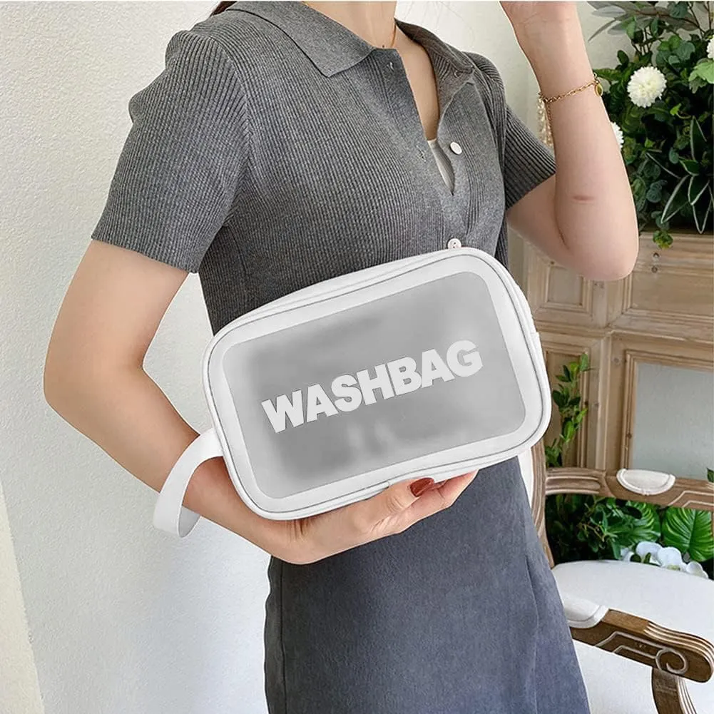 Aucuu Set 6 Borse da Toilette Trasparenti in PVC e PU Impermeabili - immagine 4