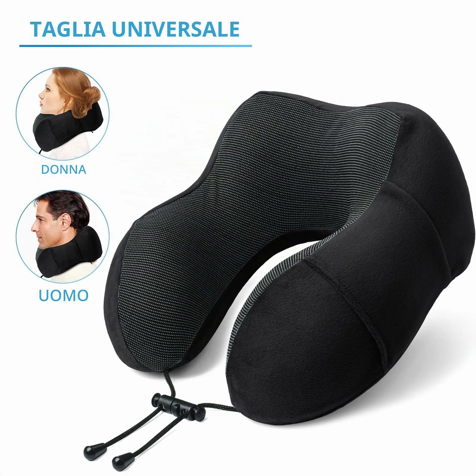 SOMLAW Set 2 Cuscini da Viaggio in Memory Foam con Maschera per Dormire e Borsa per Trasporto - immagine 6
