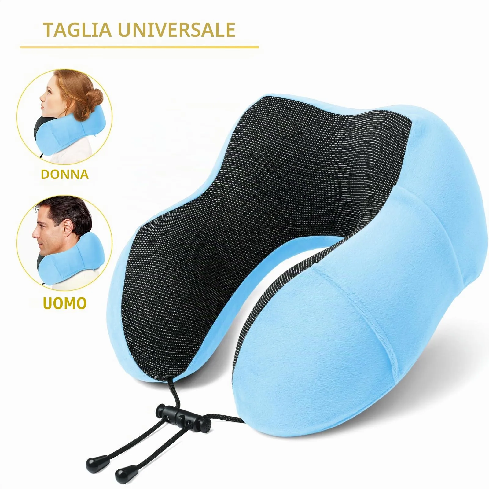 SOMLAW Cuscino da Viaggio in Memory Foam con Maschera per gli Occhi, Tappi per le Orecchie e Borsa - immagine 5