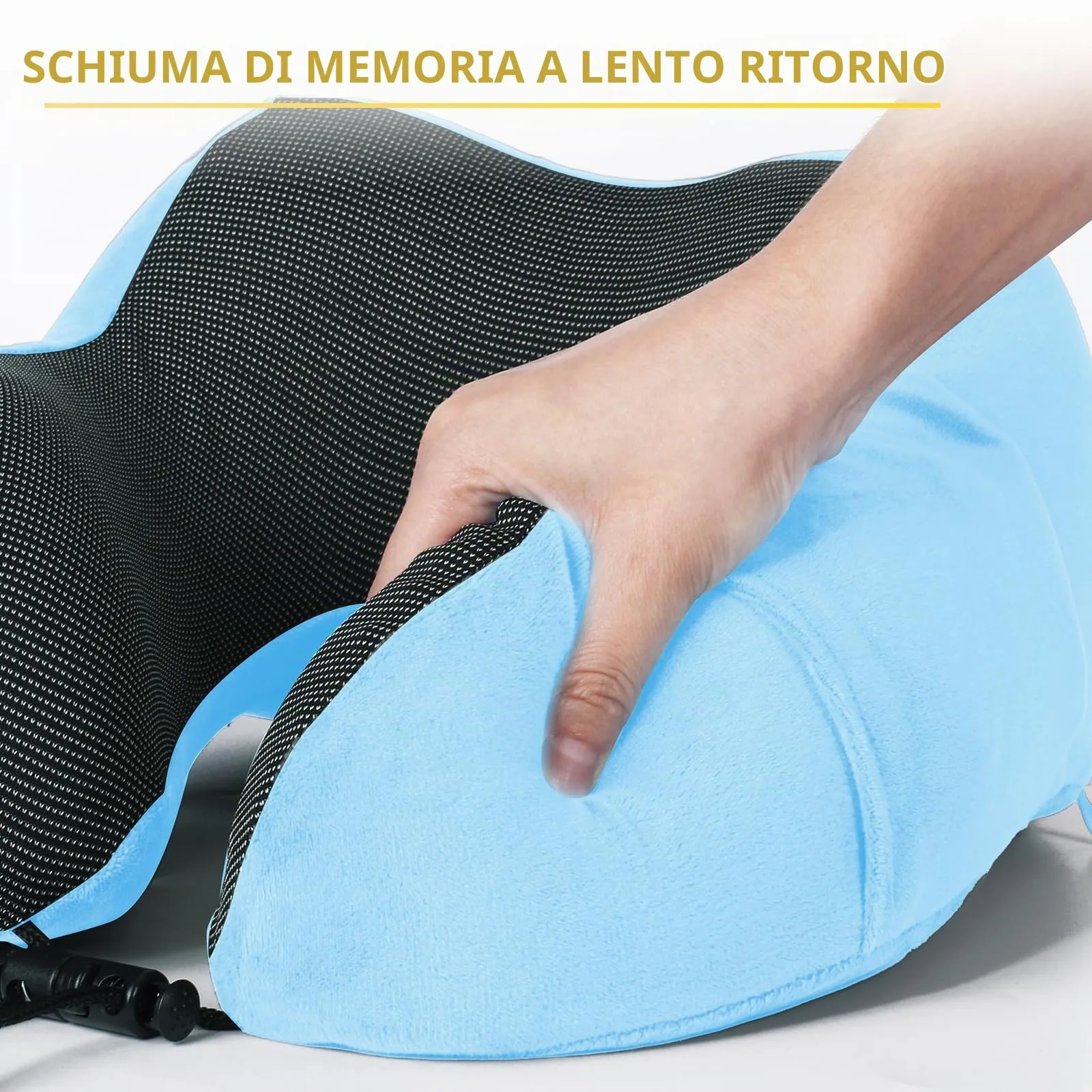 SOMLAW Cuscino da Viaggio in Memory Foam con Maschera per gli Occhi, Tappi per le Orecchie e Borsa - immagine 7