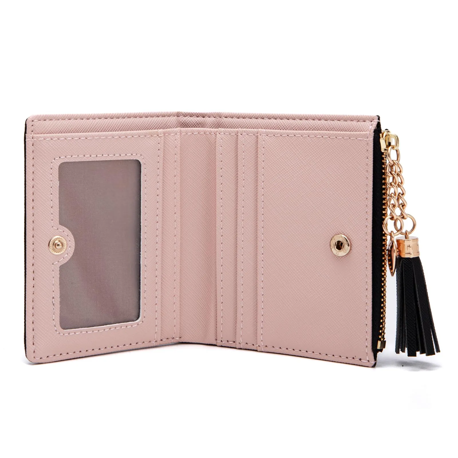 CHAOFANXI Portafoglio Donna in Pelle PU con Cerniera e Chiusura a Scatto, Grigio - immagine 5