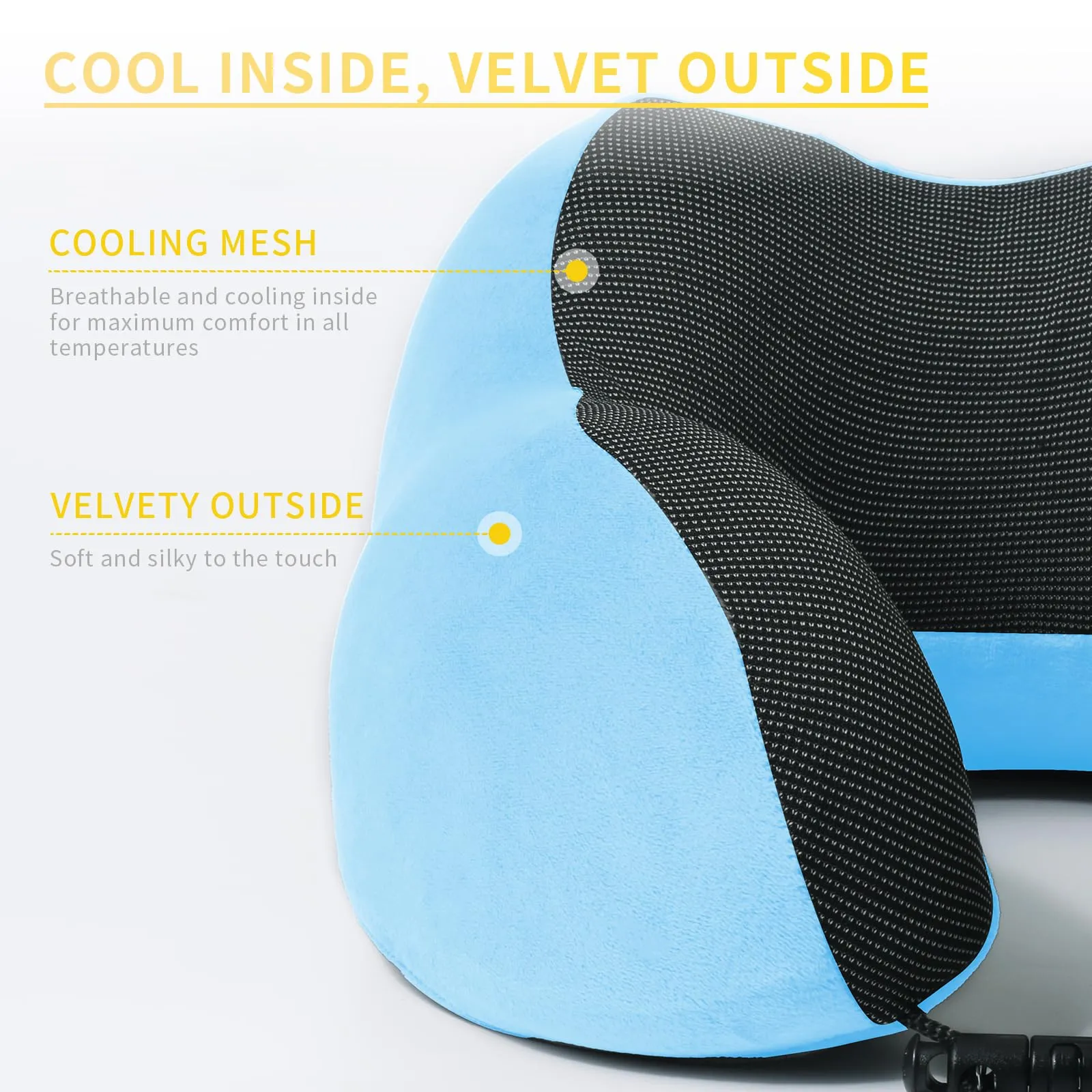 SOMLAW Cuscino da Viaggio per Collo in Memory Foam Regolabile, Set di 2 con Mascherina per Dormire, Tappi Auricolari e Borsa per Trasporto - immagine 6