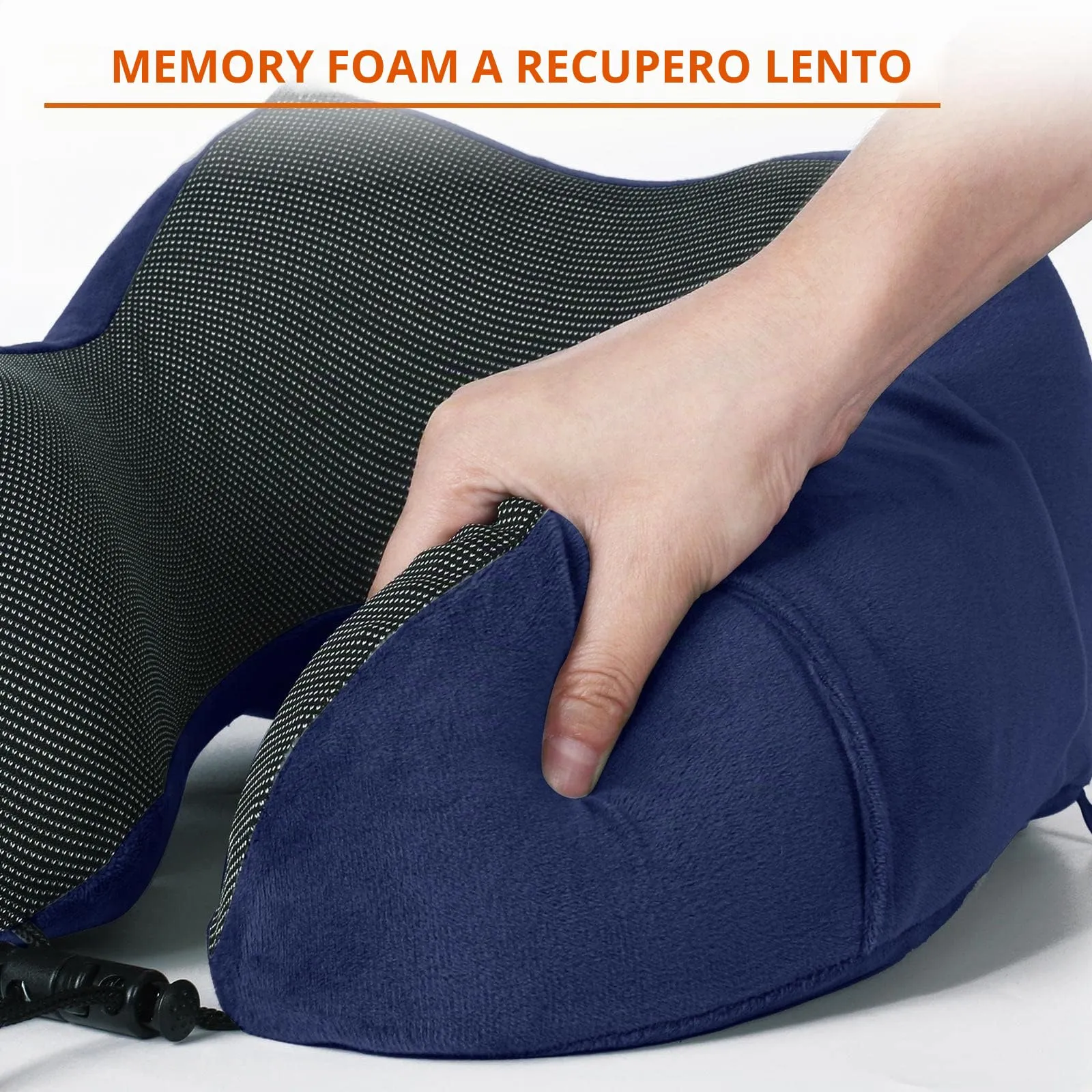 SOMLAW Cuscino da Viaggio per Collo in Memory Foam Regolabile, Set di 2 con Mascherina per Dormire, Tappi Auricolari e Borsa per Trasporto - immagine 7
