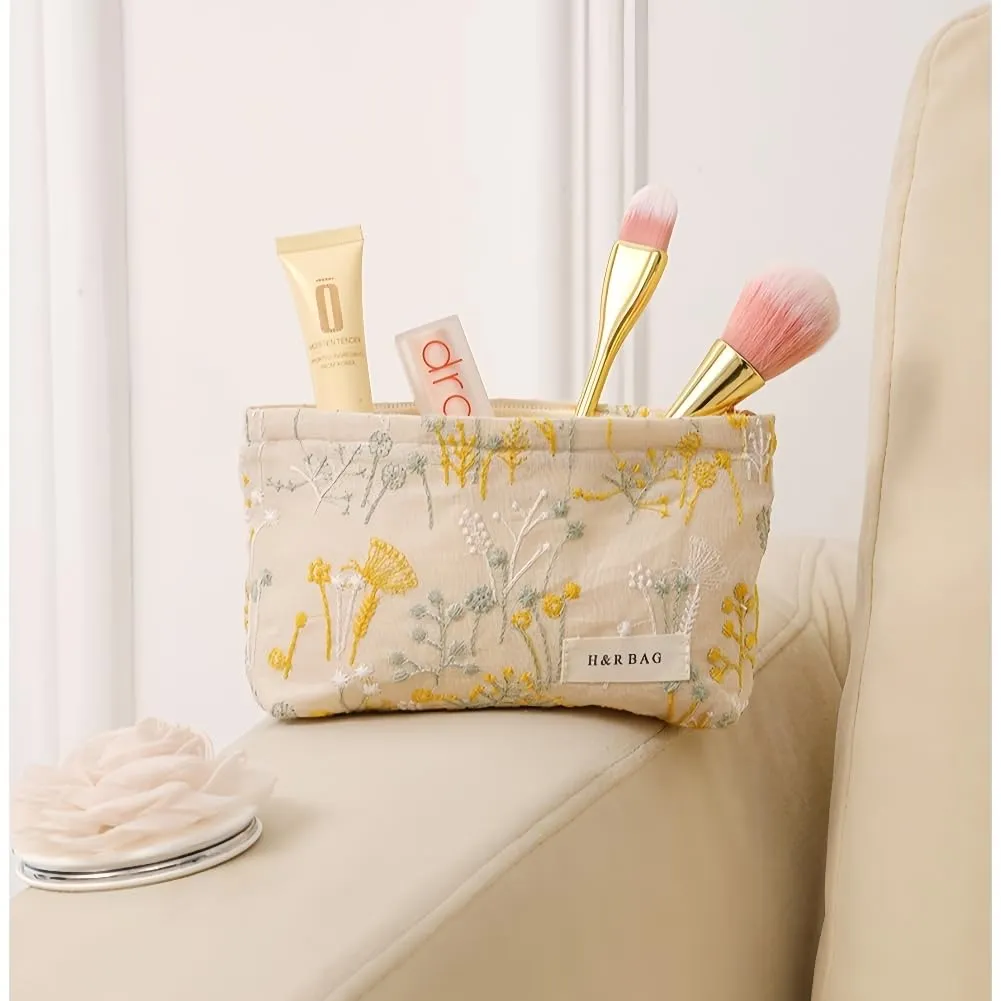 Aucuu Beauty Case Set, Ricamata Borsa Cosmetica da Viaggio, 2 Pezzi, 26x18cm e 19x10cm - immagine 6