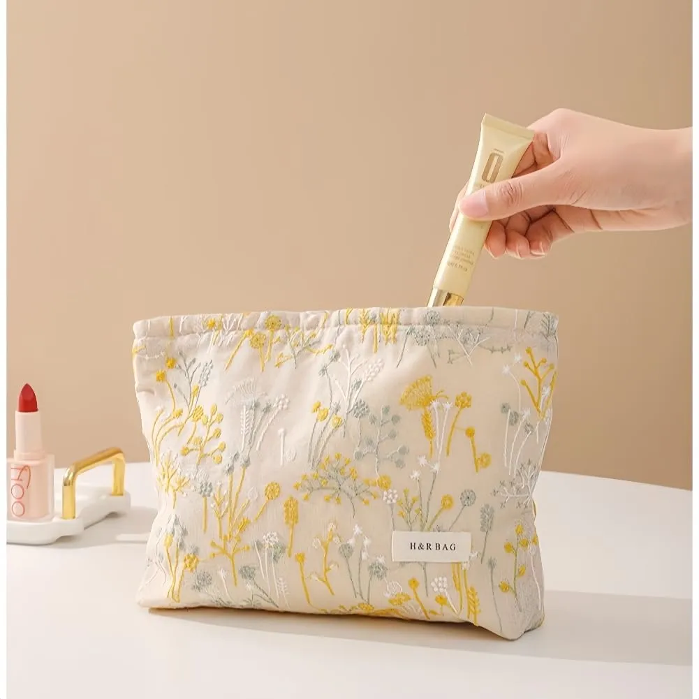 Aucuu Beauty Case Set, Ricamata Borsa Cosmetica da Viaggio, 2 Pezzi, 26x18cm e 19x10cm - immagine 9