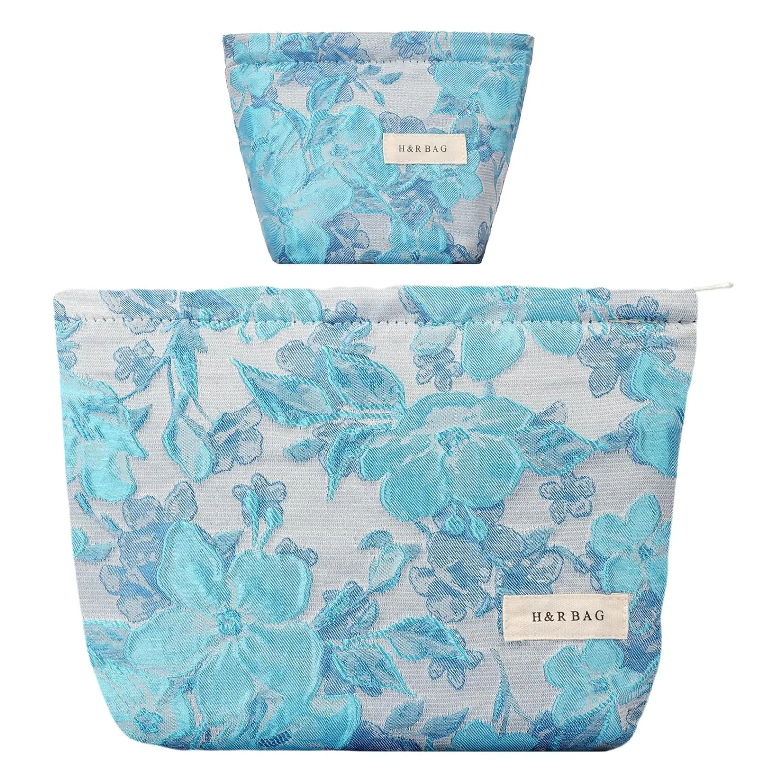 Aucuu Beauty Case Set, Borsa Cosmetica Ricamata Floreale, 2 Pezzi (26x18cm e 17x14cm) - immagine 1
