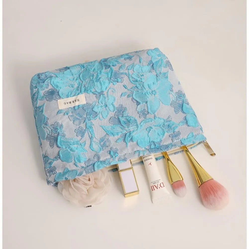 Aucuu Beauty Case Set, Borsa Cosmetica Ricamata Floreale, 2 Pezzi (26x18cm e 17x14cm) - immagine 8