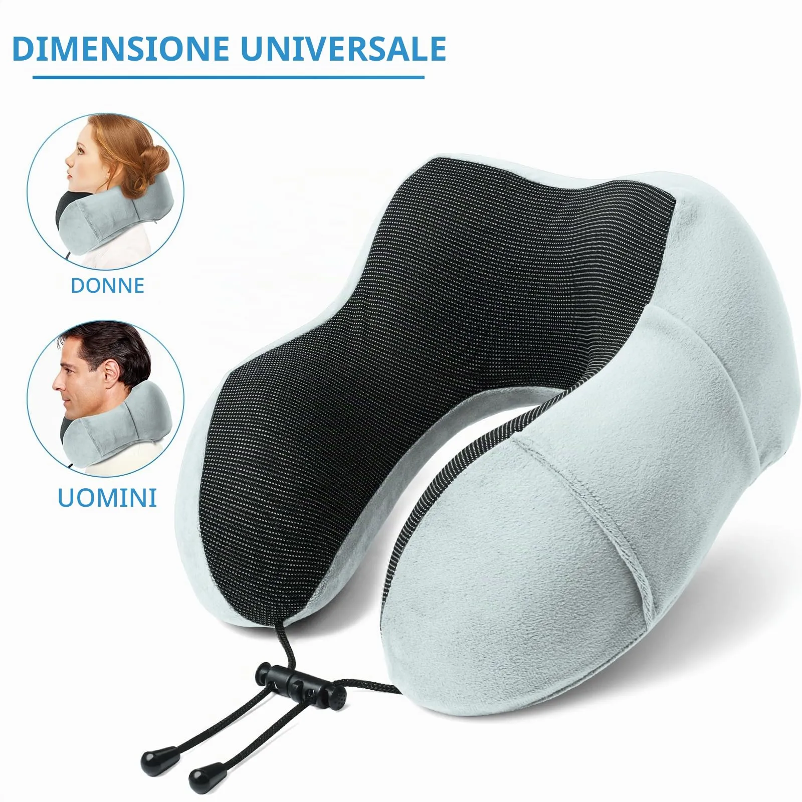 SOMLAW Cuscino da Viaggio in Memory Foam con Maschera per gli Occhi, Tappi per le Orecchie e Borsa Portatile - immagine 6