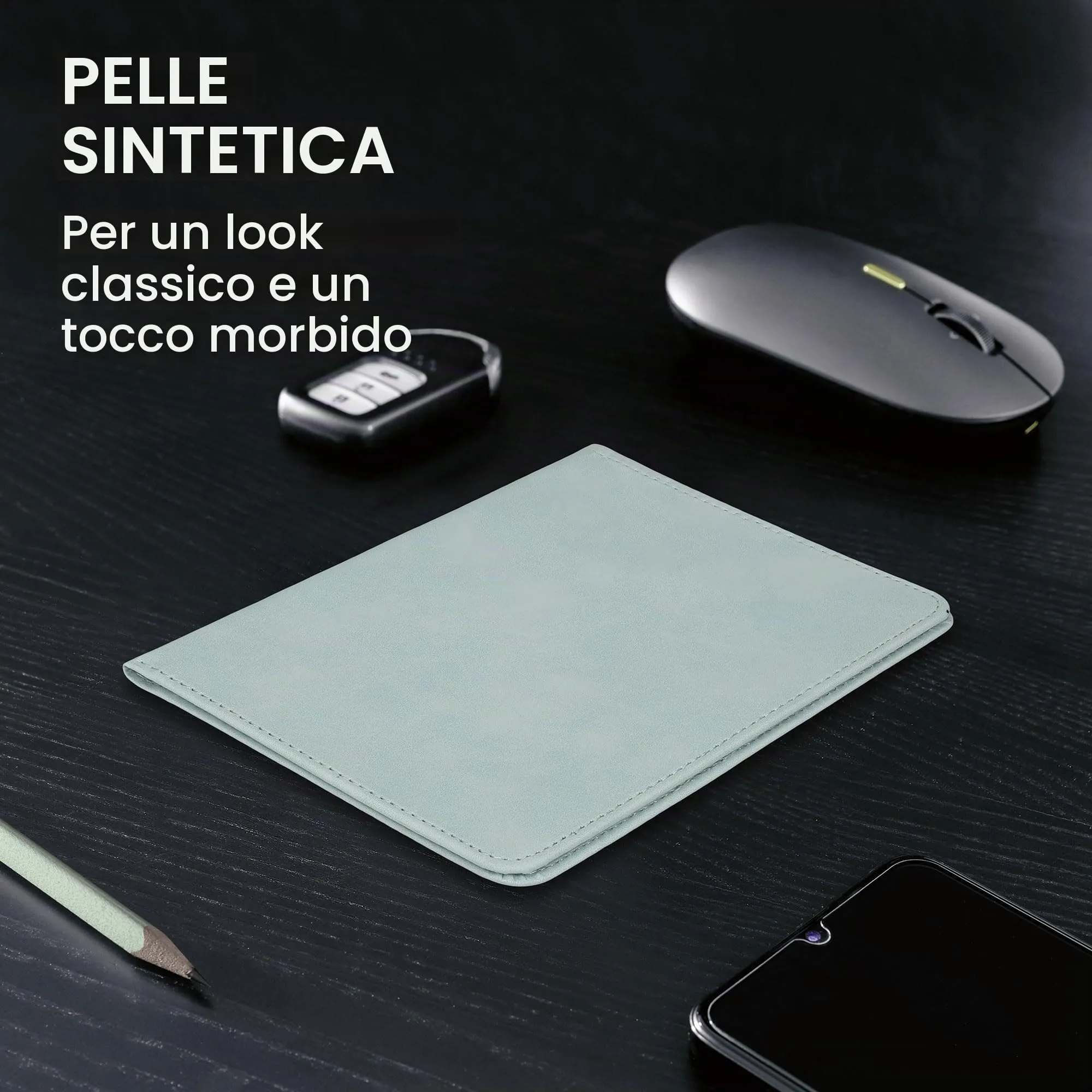 kwmobile Custodia Pelle Nabuk per Libretto di Circolazione e Patente, Artic Night - immagine 3