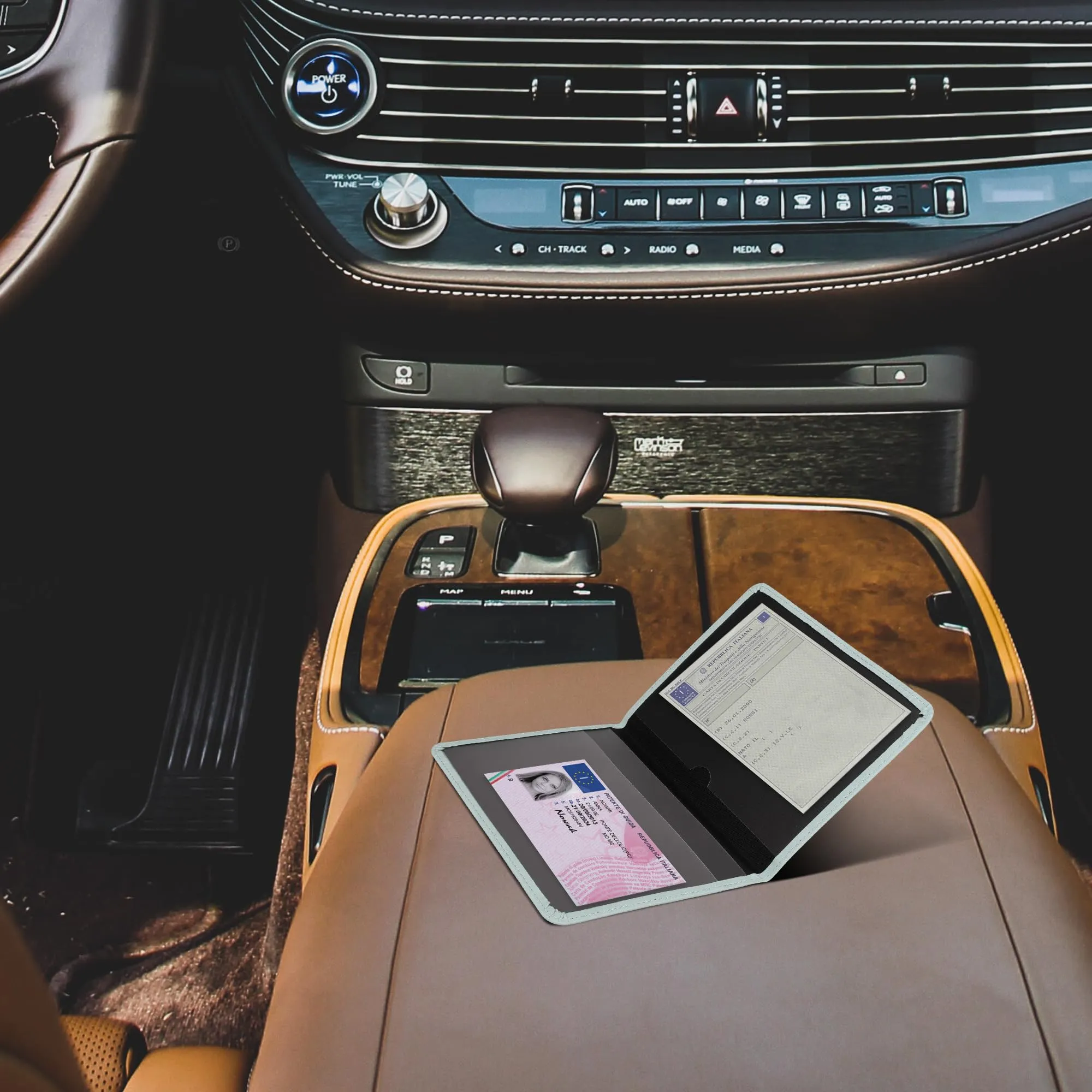 kwmobile Custodia Pelle Nabuk per Libretto di Circolazione e Patente, Artic Night - immagine 5