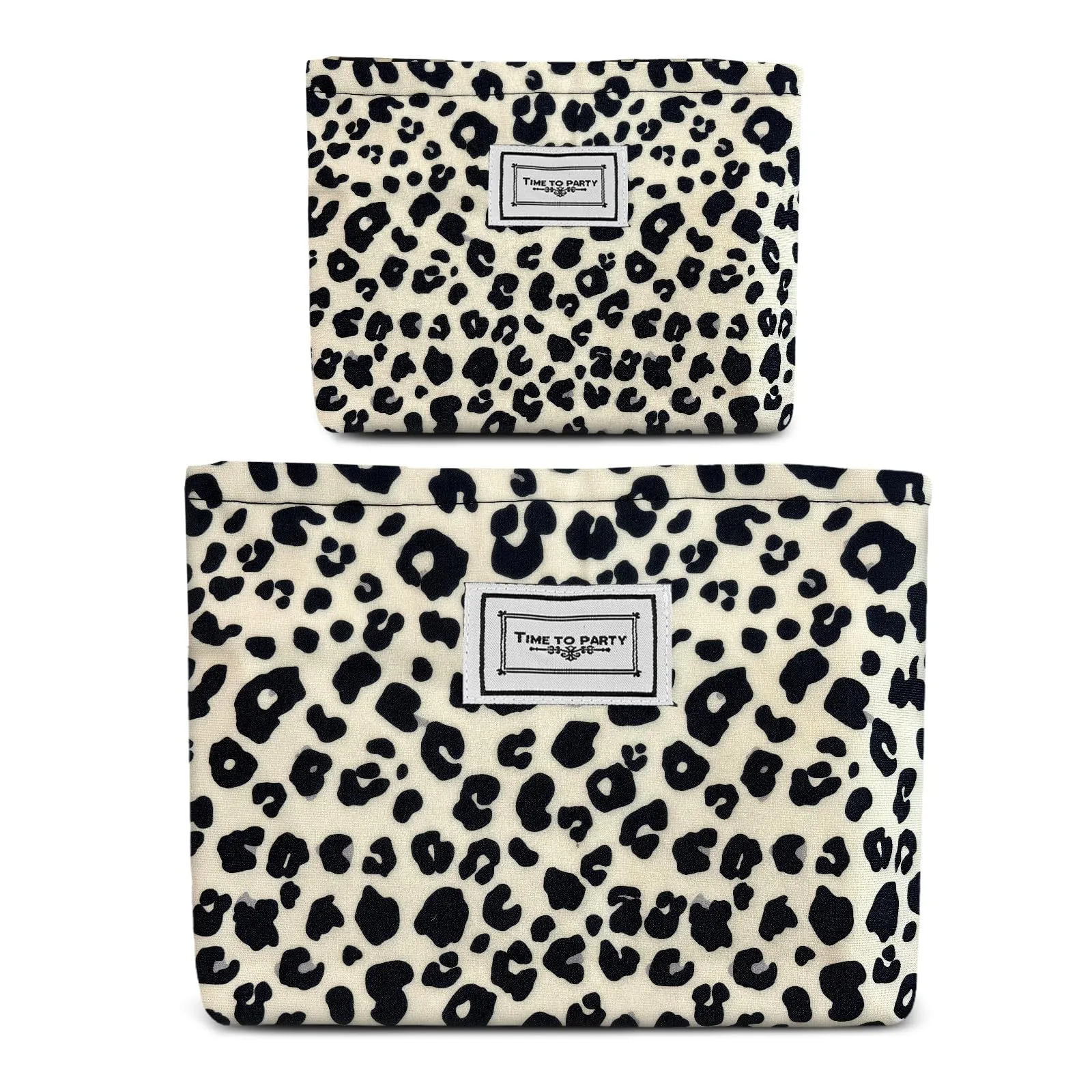 Aucuu Beauty Case da Viaggio, Set da 2 Pezzi Borsa per Cosmetici e Trucchi, Stampa Leopardata - immagine 8
