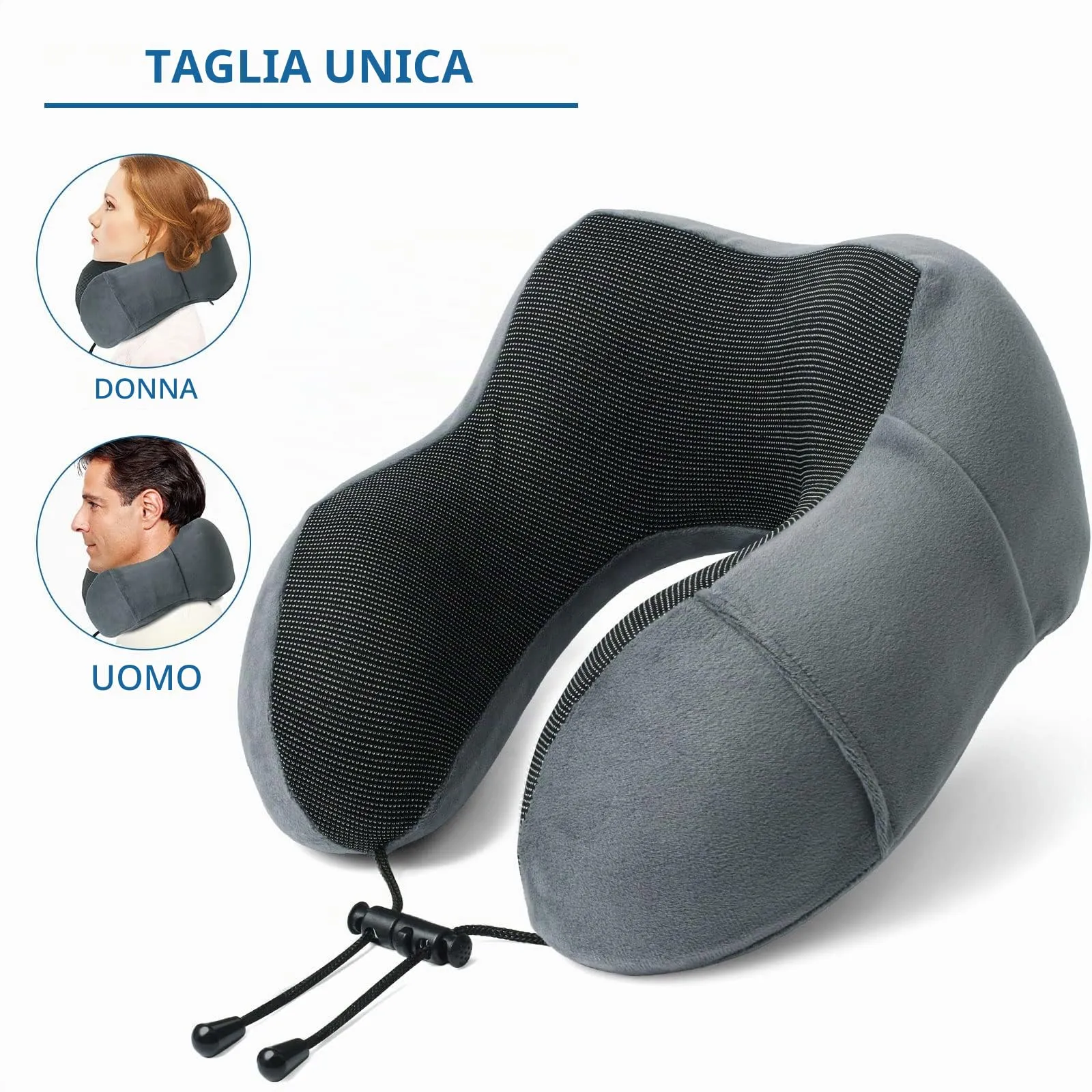 SOMLAW Cuscino da Viaggio in Memory Foam per Collo, Set con Maschera per Dormire, Tappi Auricolari e Borsa per Trasporto - immagine 6