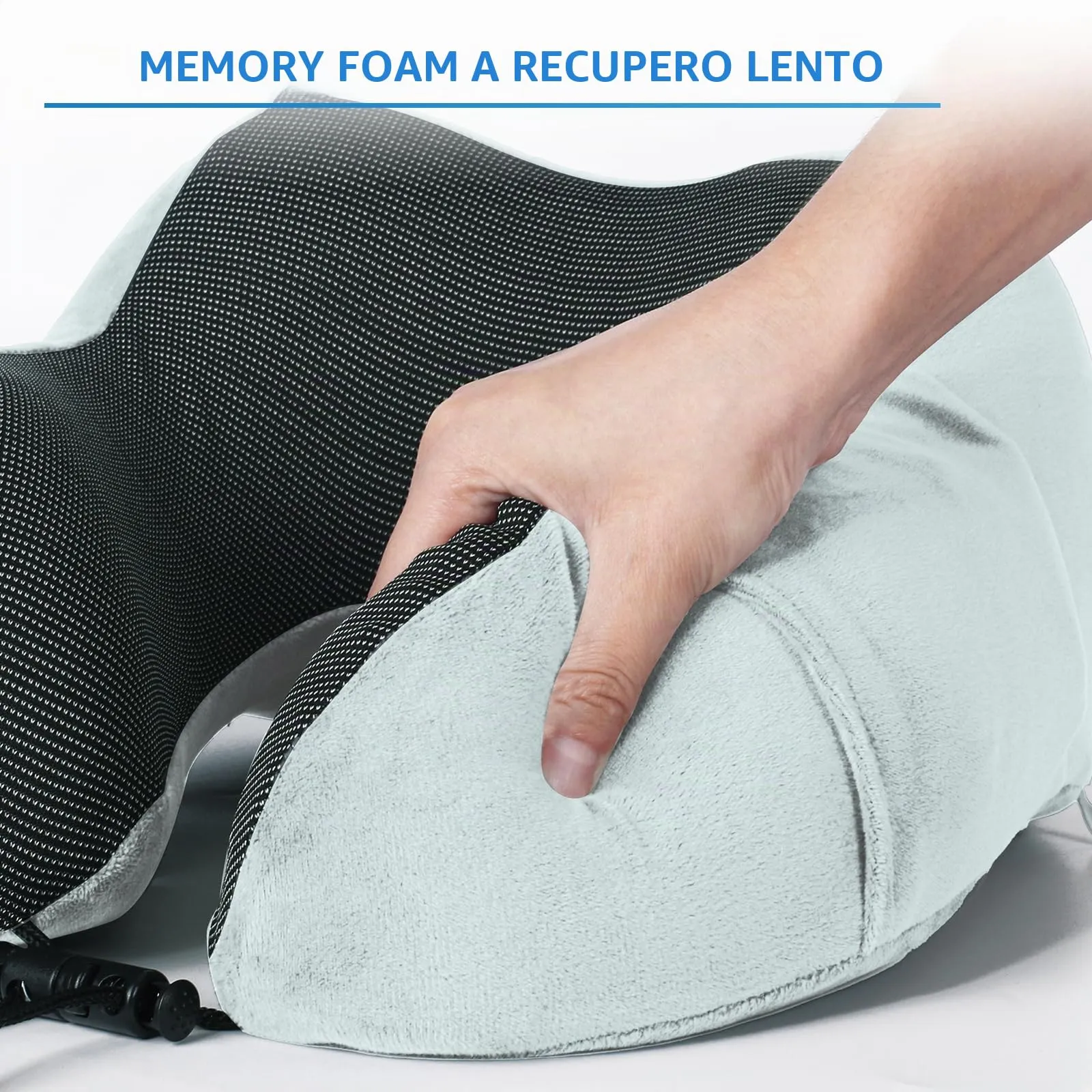 SOMLAW Cuscino da Viaggio per Collo in Memory Foam Regolabile, Set di 2 con Maschera per Dormire, Tappi Auricolari e Borsa per Trasporto - immagine 5
